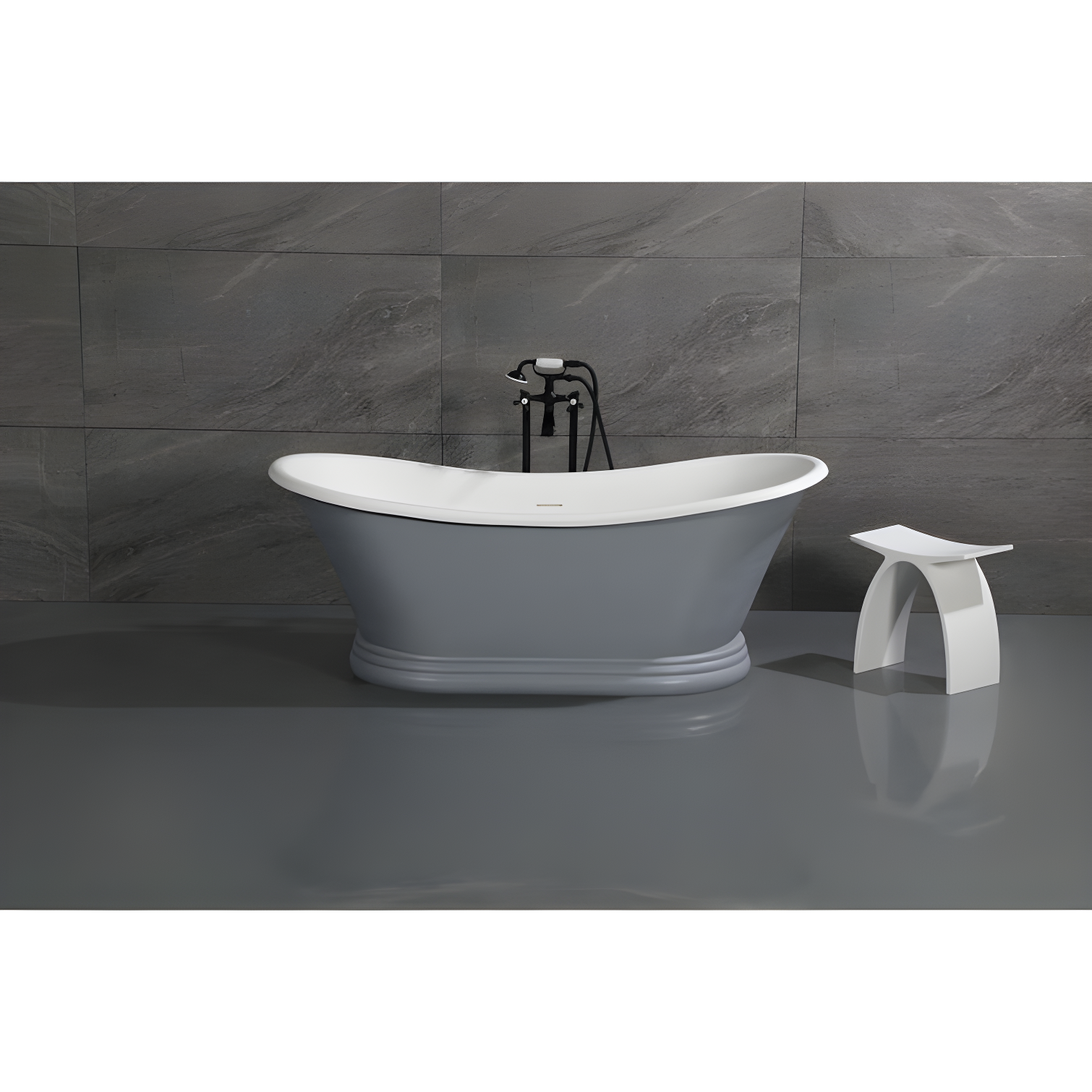 Kingston Brass Kingston Three-Handle 2-Hole Freestanding Tub Faucet with Supply Line and Stop Valve