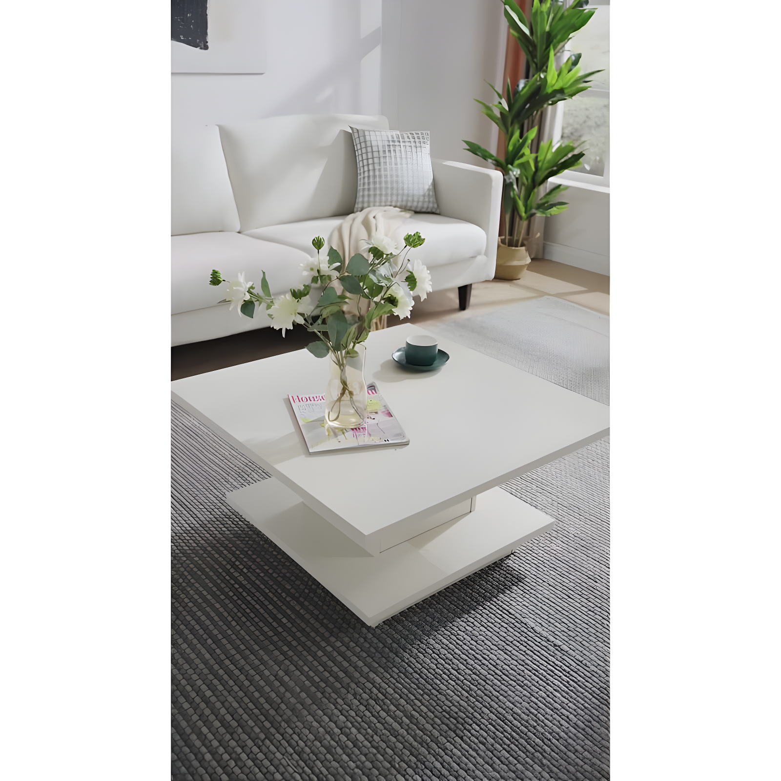 24/7 Shop At Home Traci 31" Contemporary Coffee Table: Pedestal Base, Modern Living Room