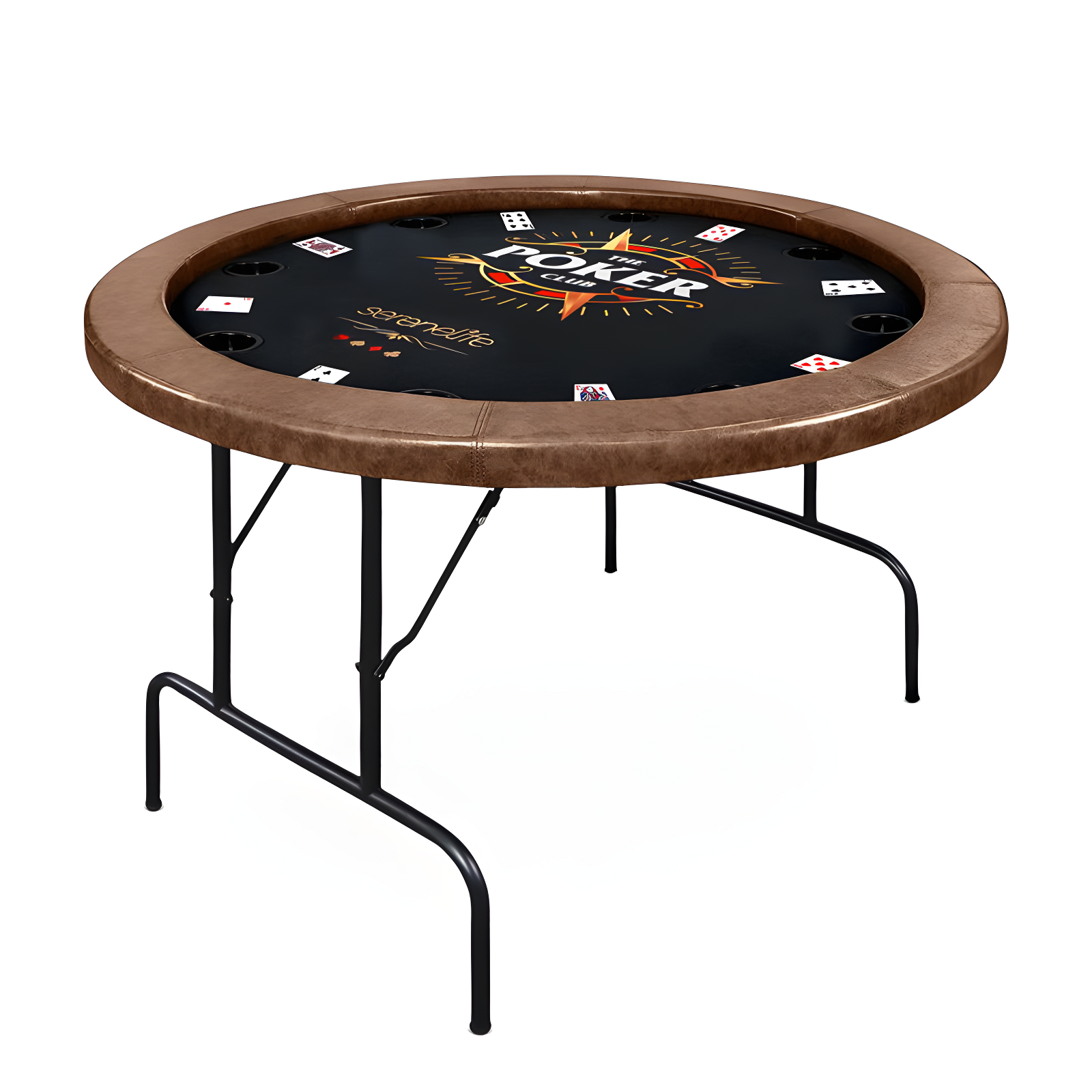 SereneLife 8-Player Foldable Rounded Poker/Casino Game Table with Cushioned Rail
