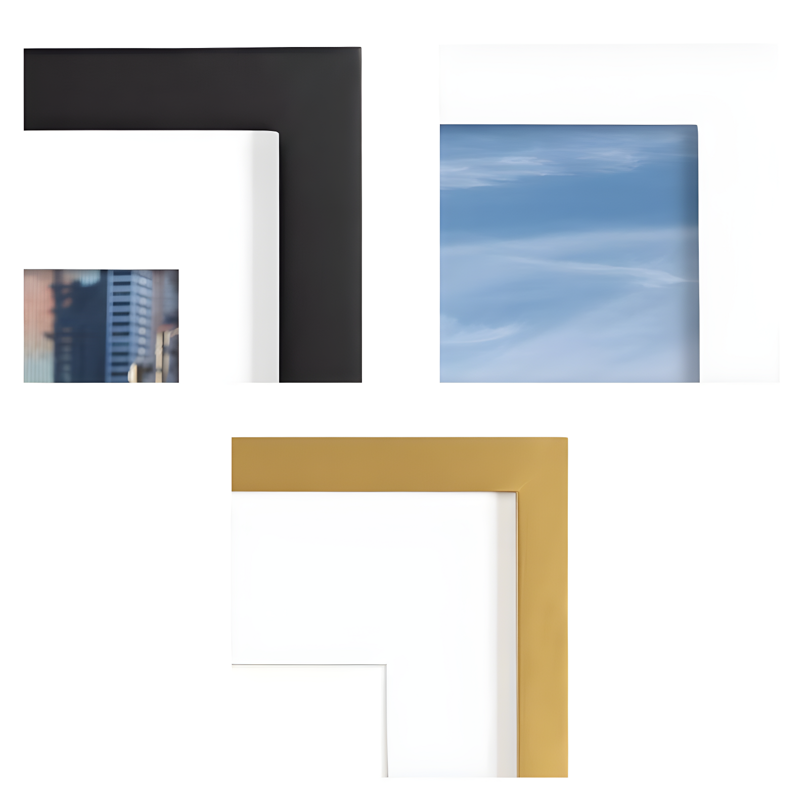 6pc Gallery Frame Box Set Gold/Black/White - Kate & Laurel All Things Decor: MDF Material, Sawtooth Hanger, Beveled Mat