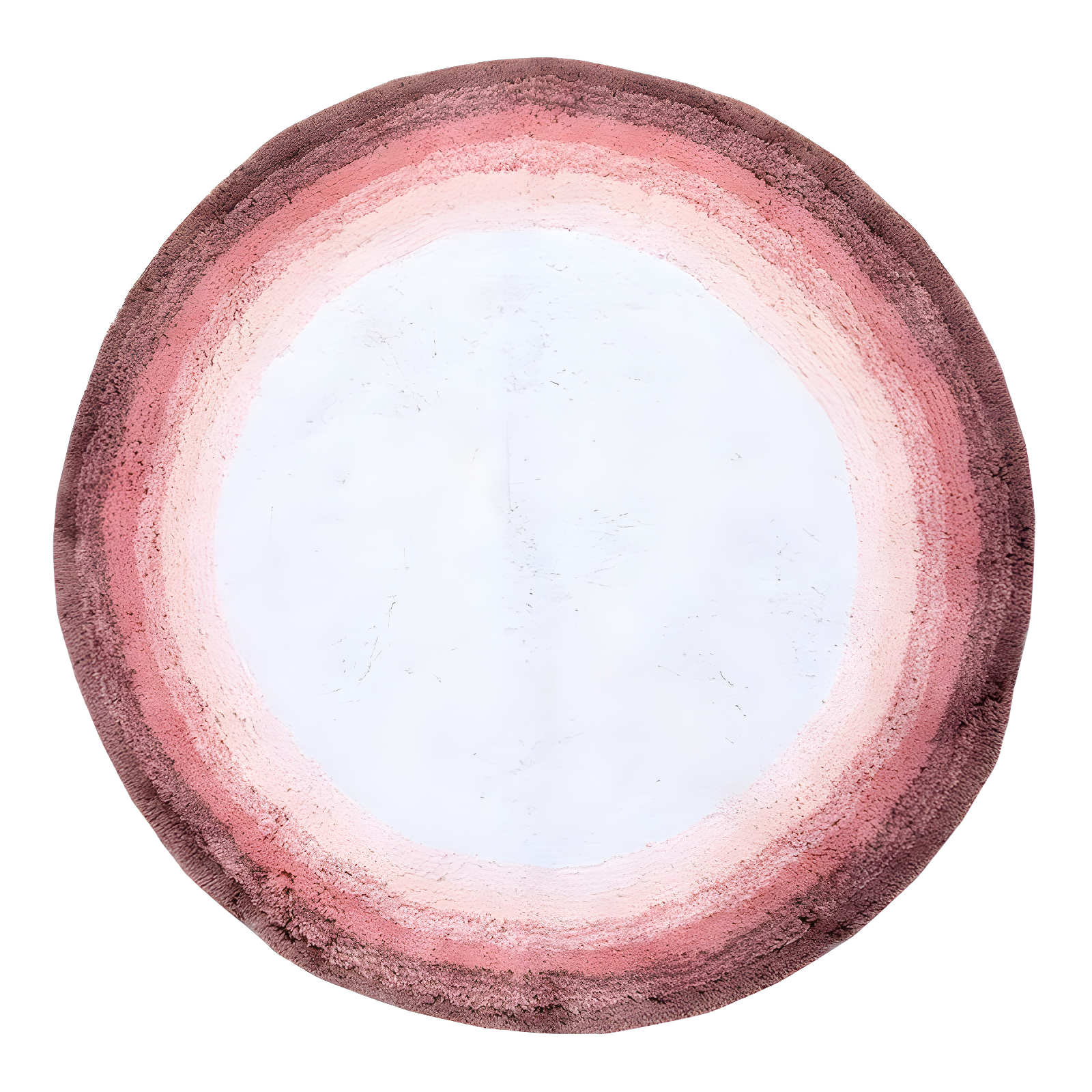 30" Round Torrent Collection 100% Cotton Bath Rug Rose - Better Trends: Machine Washable, Tufted, Ombre Design, Spray Latex Backing