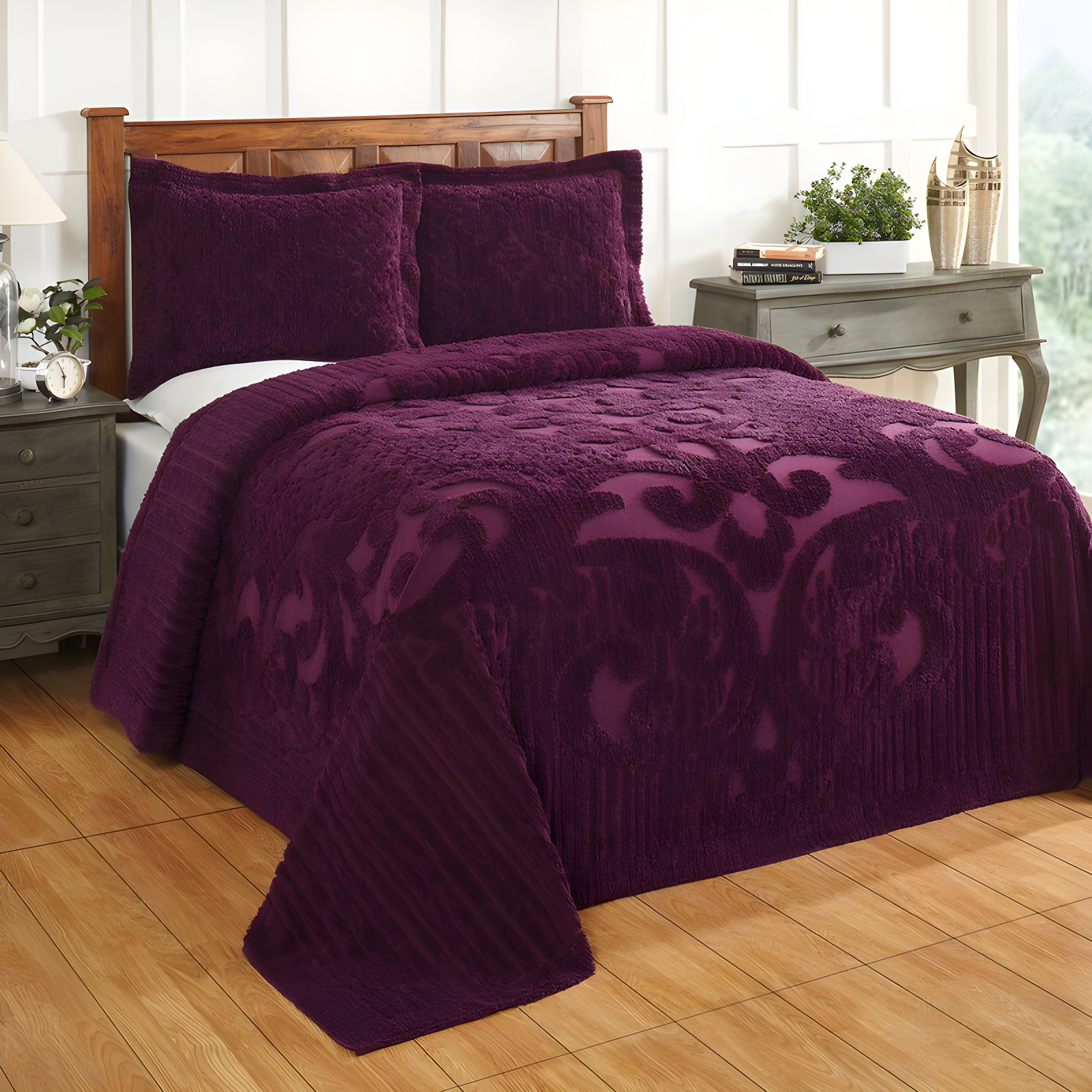 Better Trends Ashton 100% Cotton Chenille Bedspread with Medallion Pattern,  Soft & Breathable Coverlet, Luxurious Bedding for All Seasons, Machine Washable