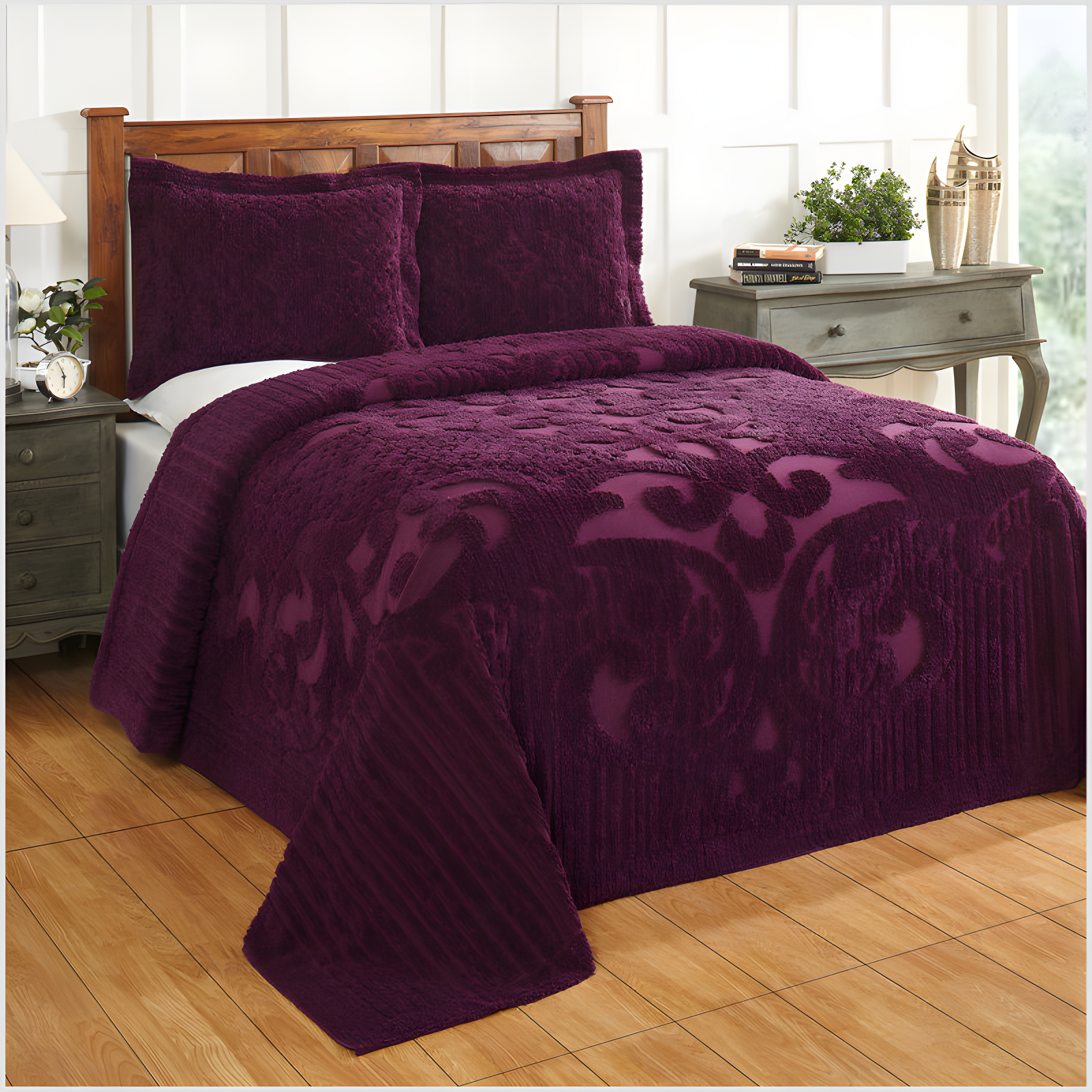 Better Trends Ashton 100% Cotton Chenille Bedspread with Medallion Pattern,  Soft & Breathable Coverlet, Luxurious Bedding for All Seasons, Machine Washable