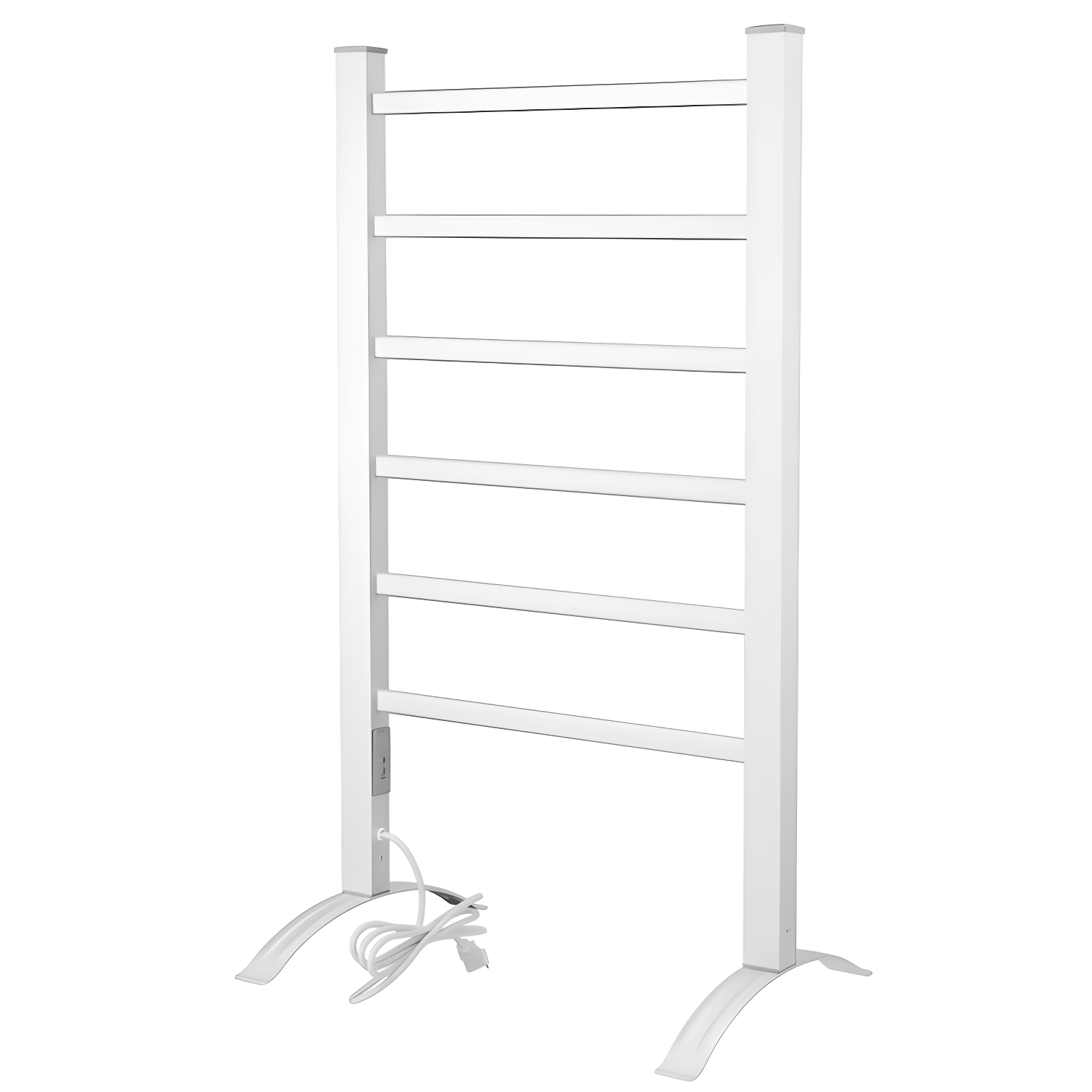 LCM Home Fashions PA002T Heat Rails Drying Rack Free Standing Electric Towel Warmer Silver