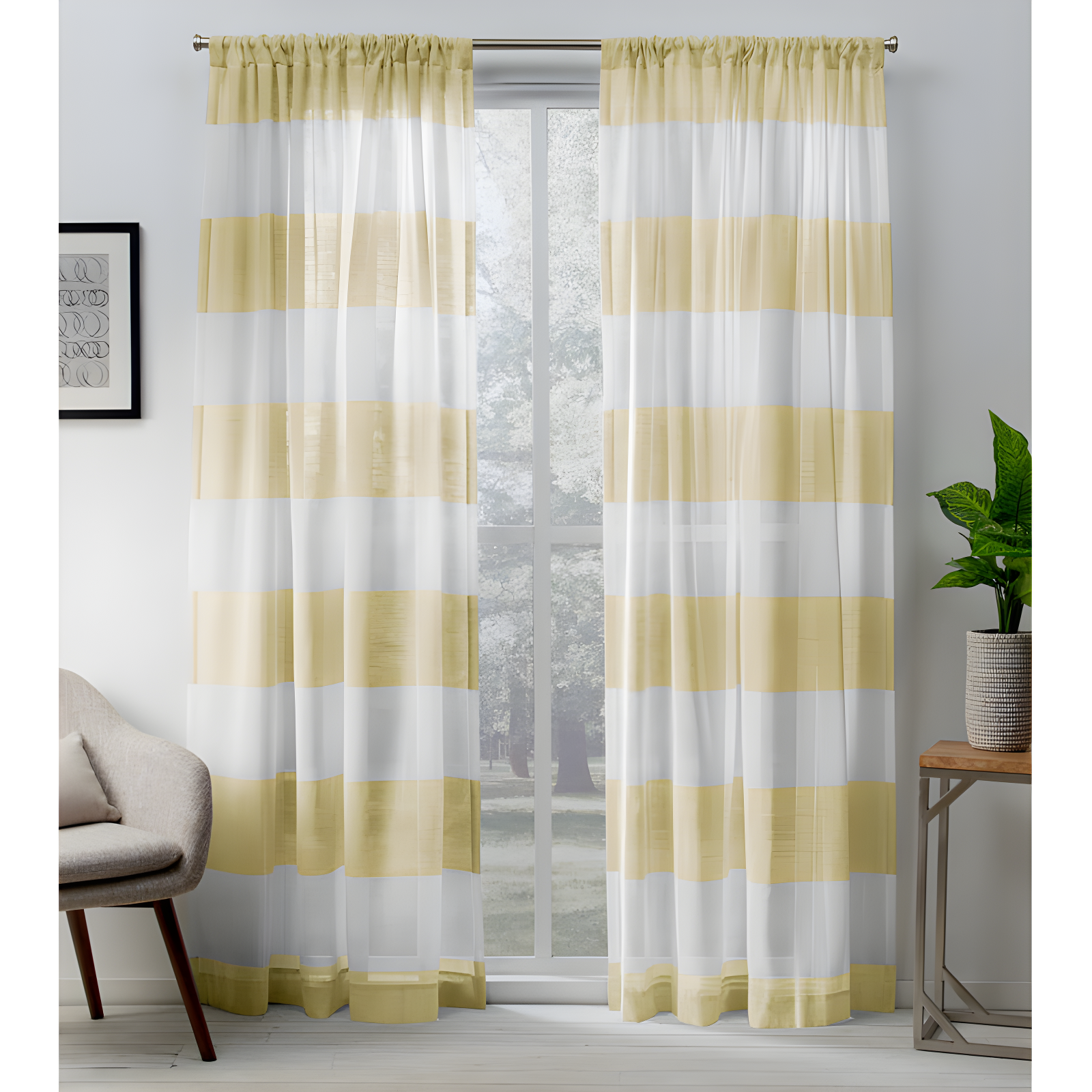 Amalgamated Textiles Darma Synthetic Sheer Curtain Pair