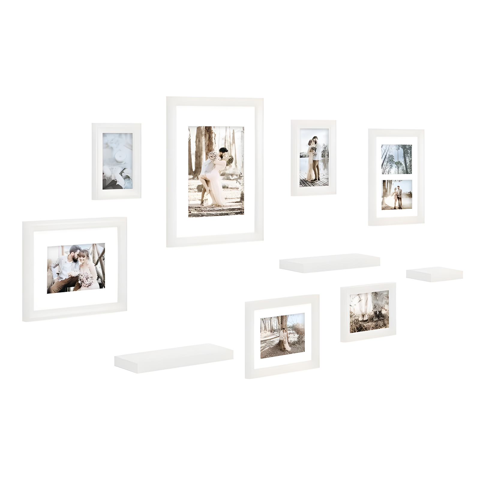 10pc Bordeaux Frame Box Set White - Kate & Laurel All Things Decor