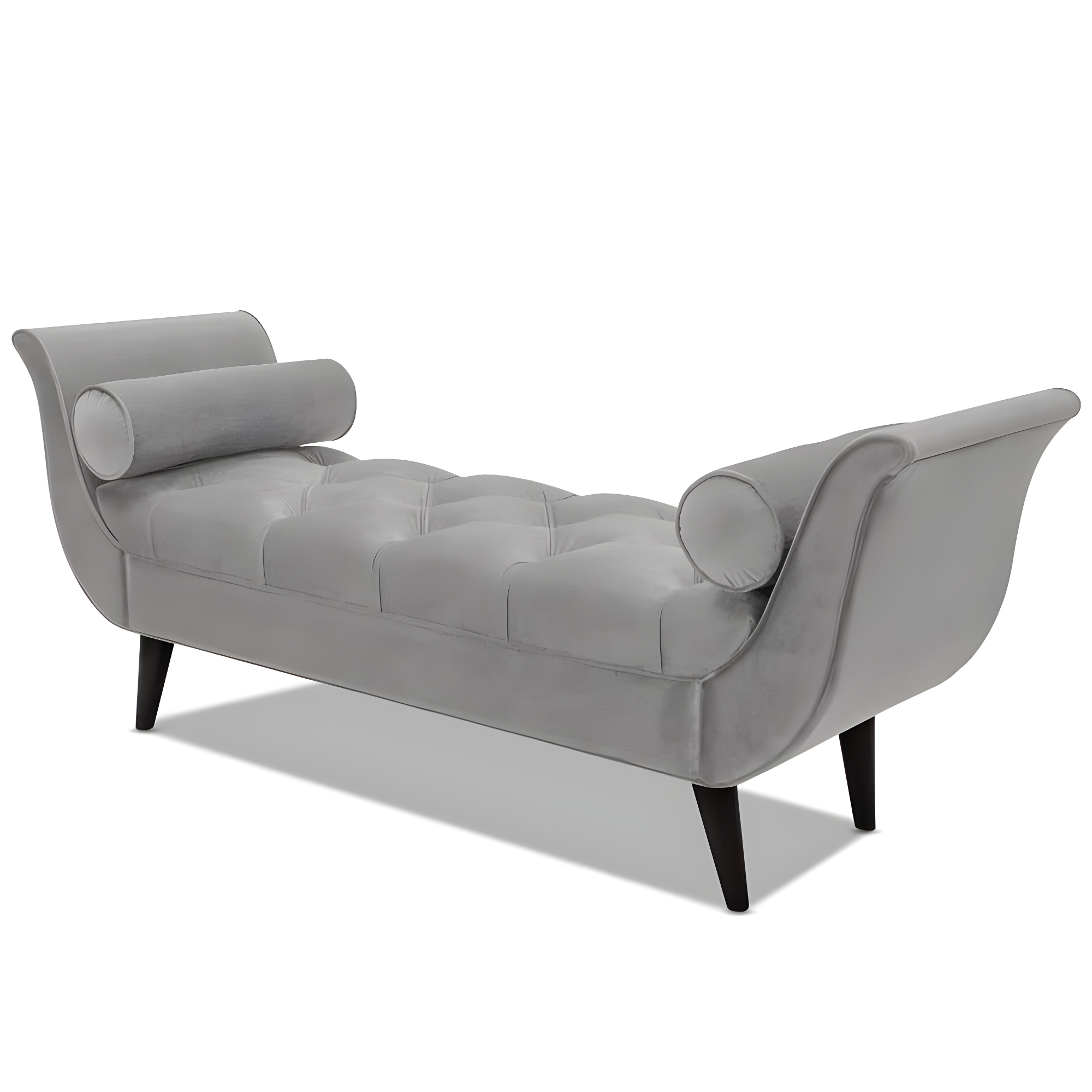 Alma Tufted Flare Arm Entryway Bench, Opal Grey