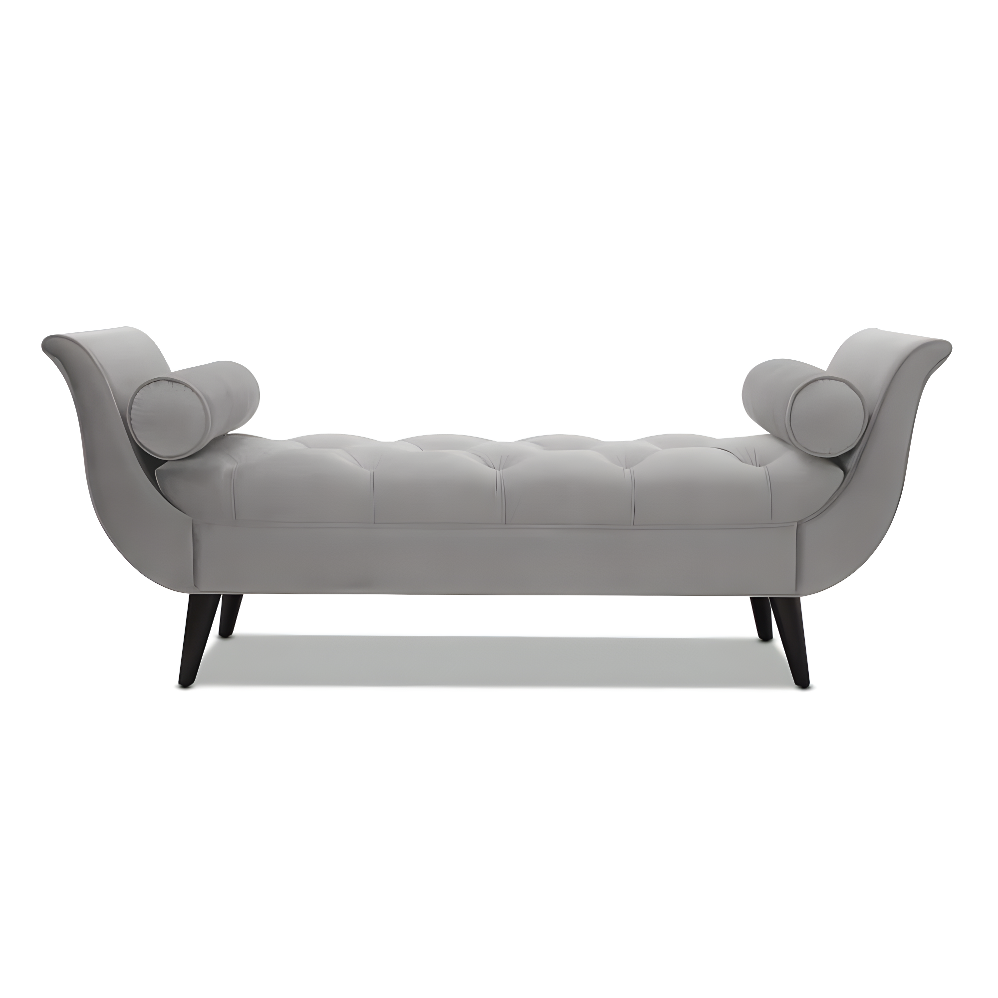 Alma Tufted Flare Arm Entryway Bench, Opal Grey