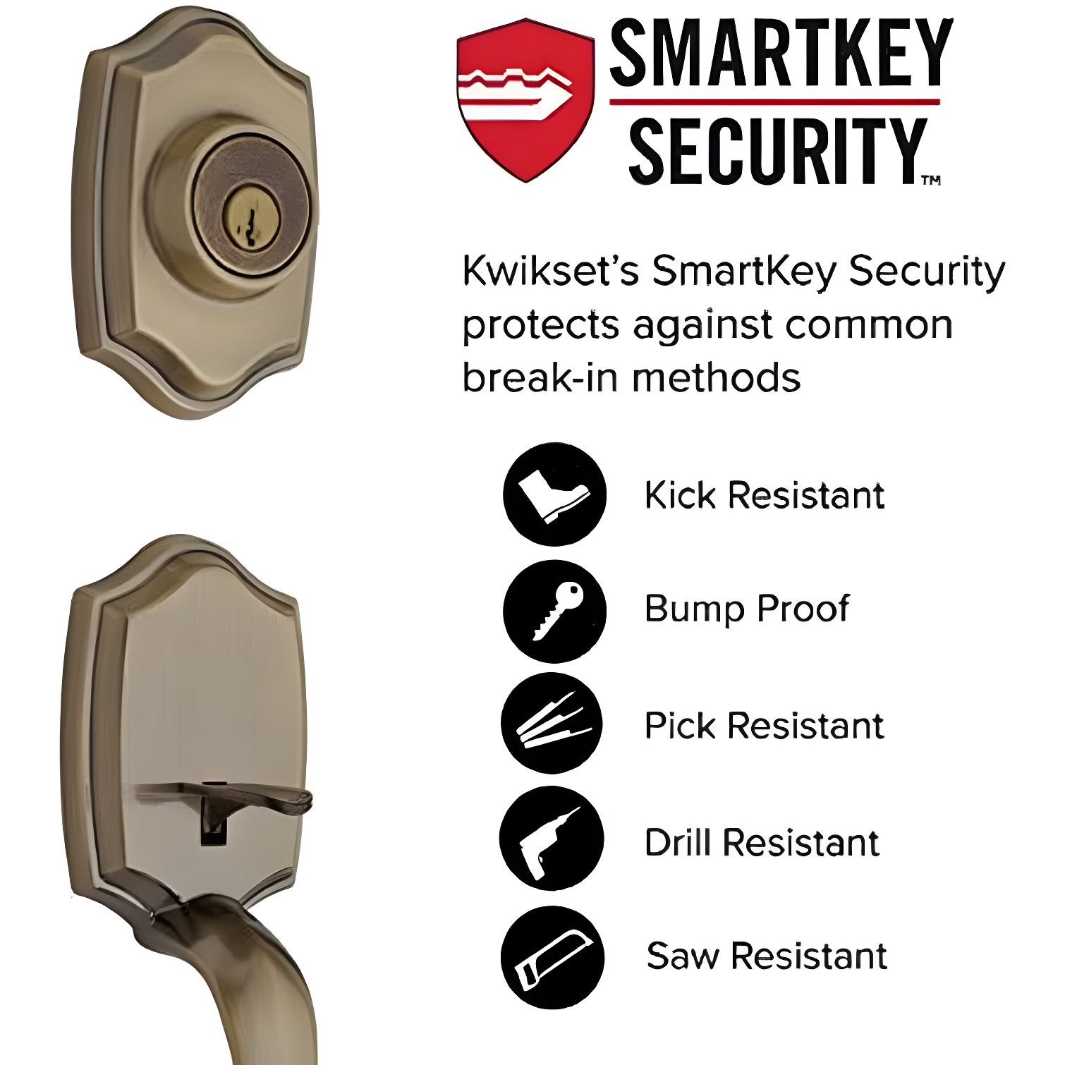 Handleset with Deadbolt and Door Two Piece and Rosette