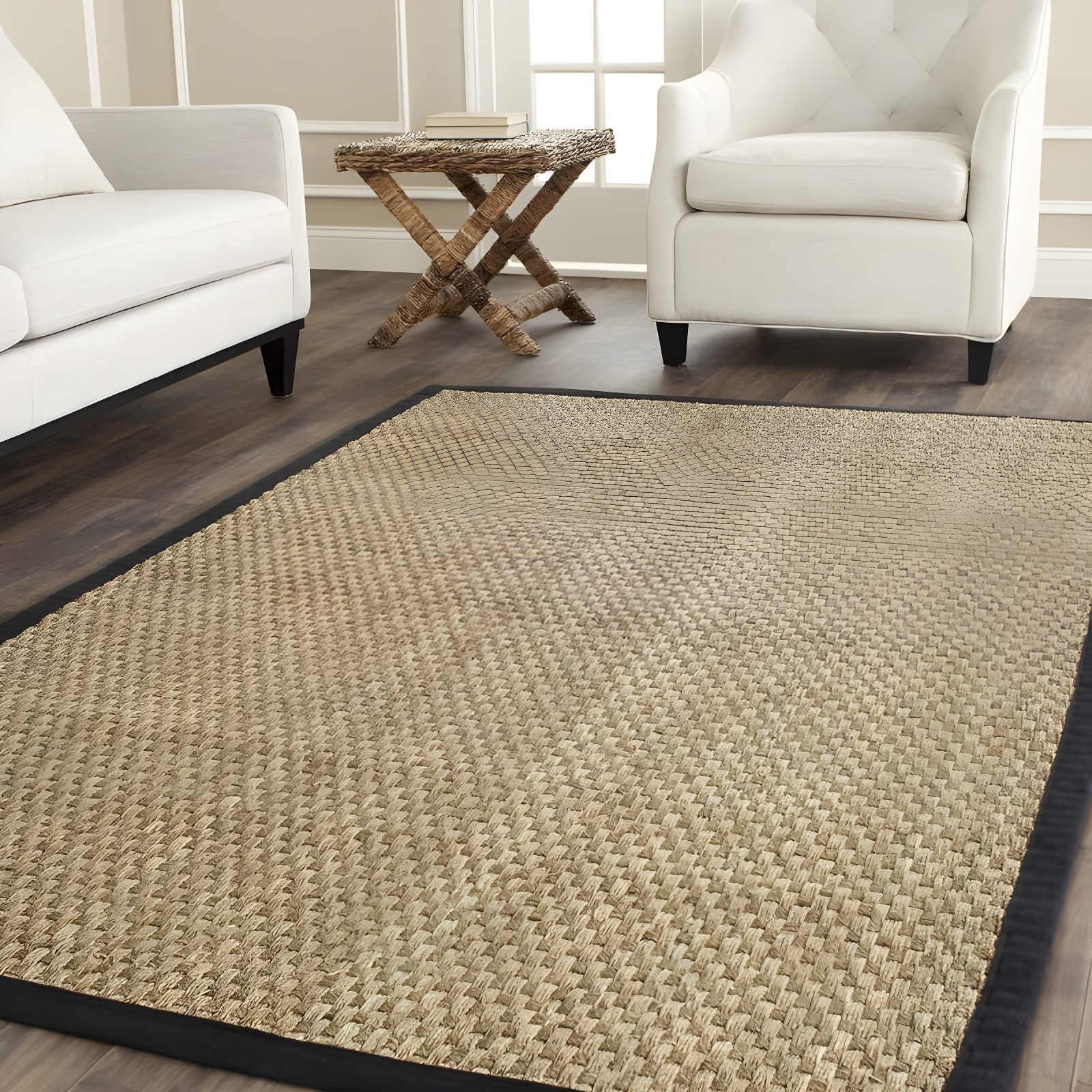 Natural Fiber NF114 Power Loomed Indoor Area Rug - Natural/Black - 4'x6' - Safavieh.