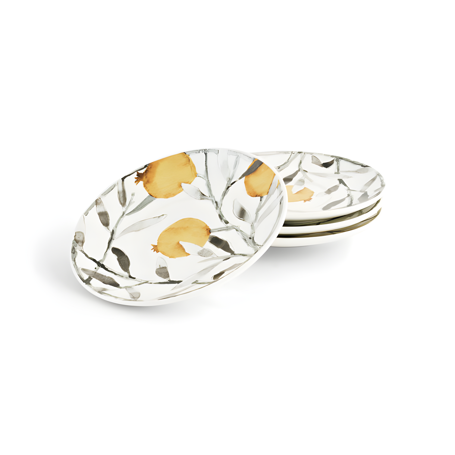 Elegant Pomegranate Inspired Demitasse Cup and Saucer Set