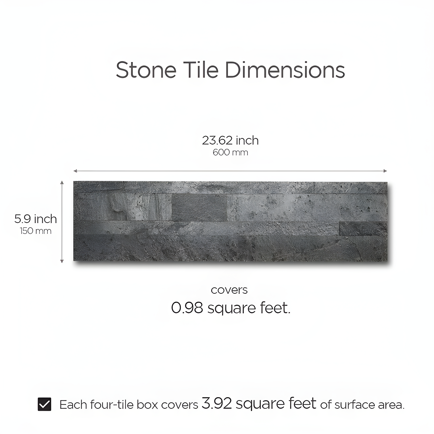 6'' W x 24'' L Natural Stone Peel and Stick Mosaic Tile