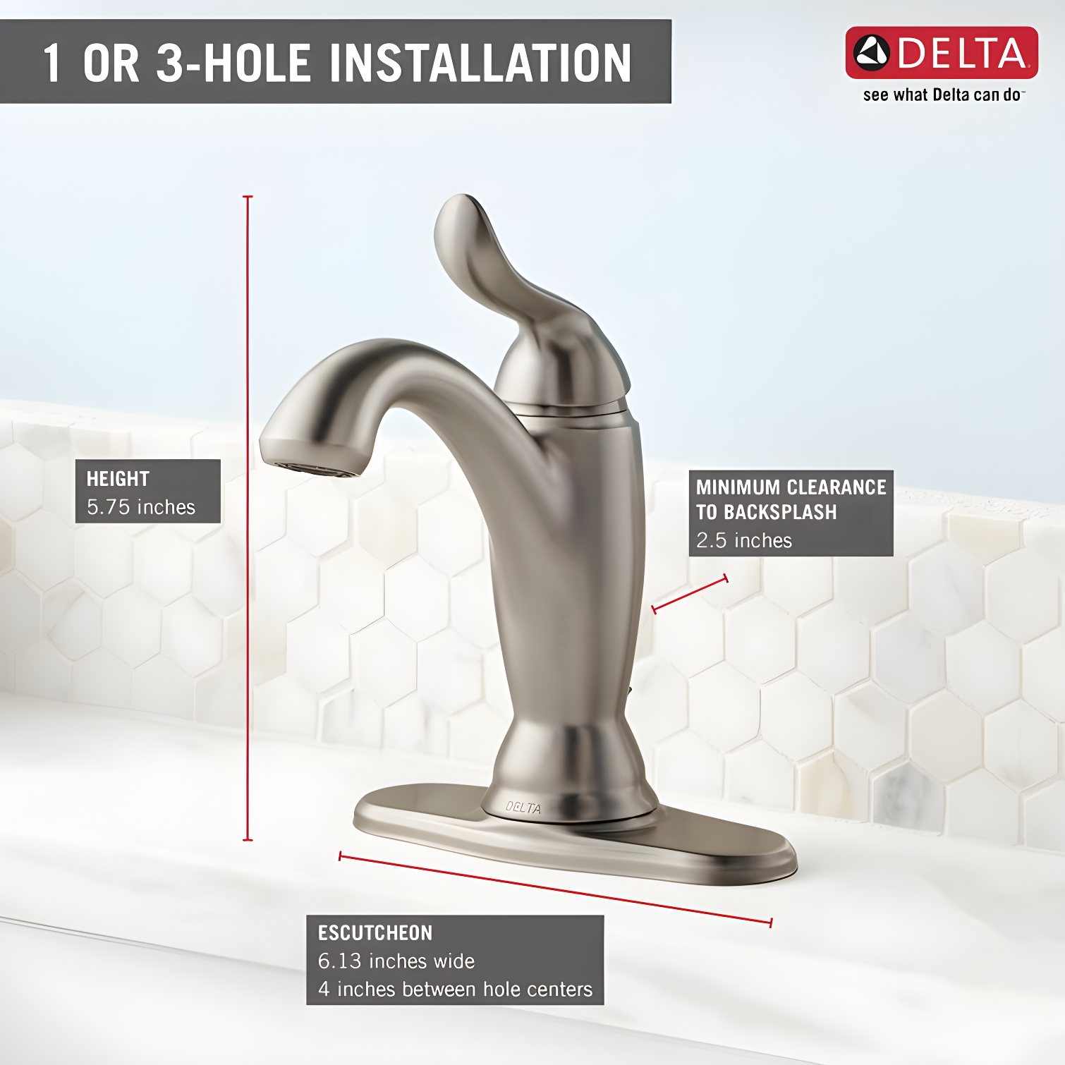 Linden™ Single Hole Bathroom Faucet with Drain Assembly and DIAMOND™ Seal Technology