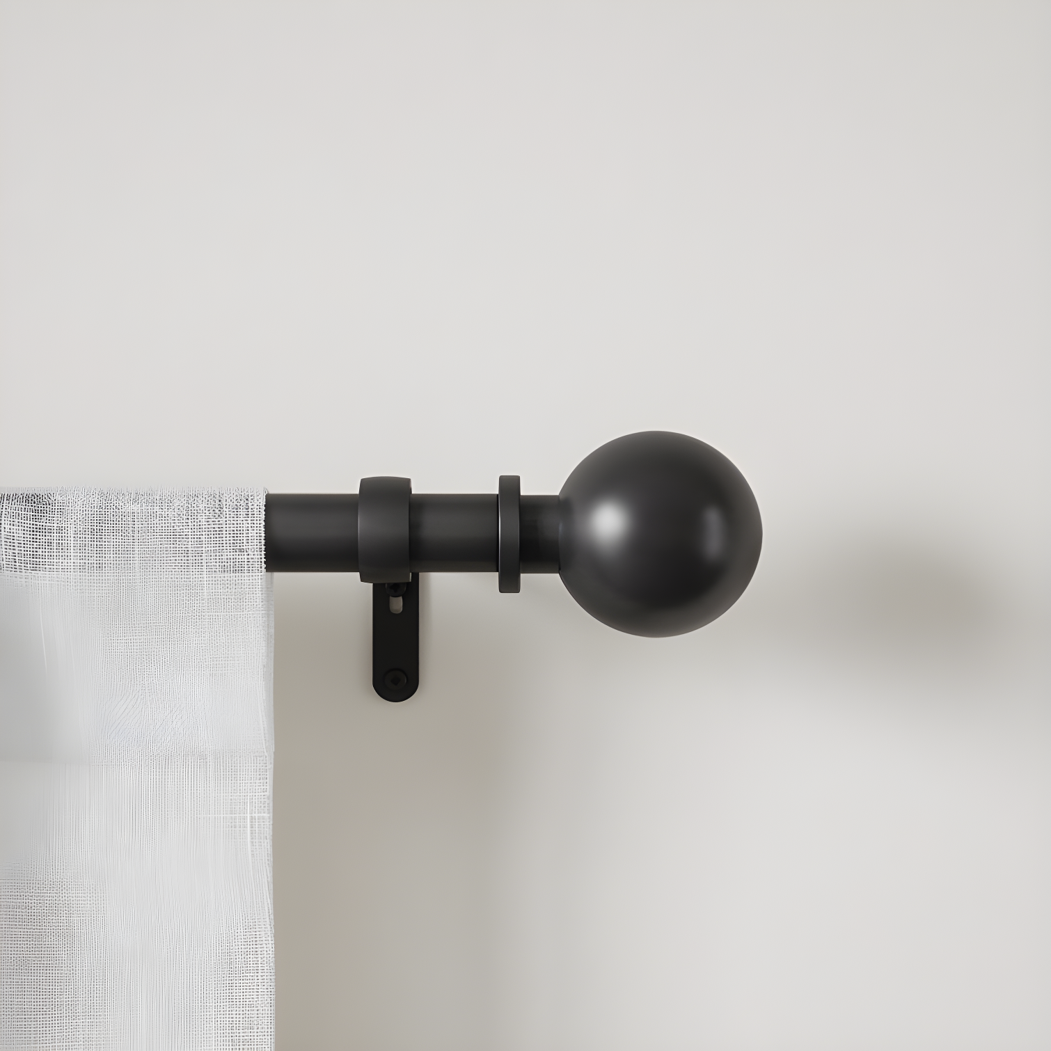 Bowman Curtain Rod - Brushed Black / 36"-72"