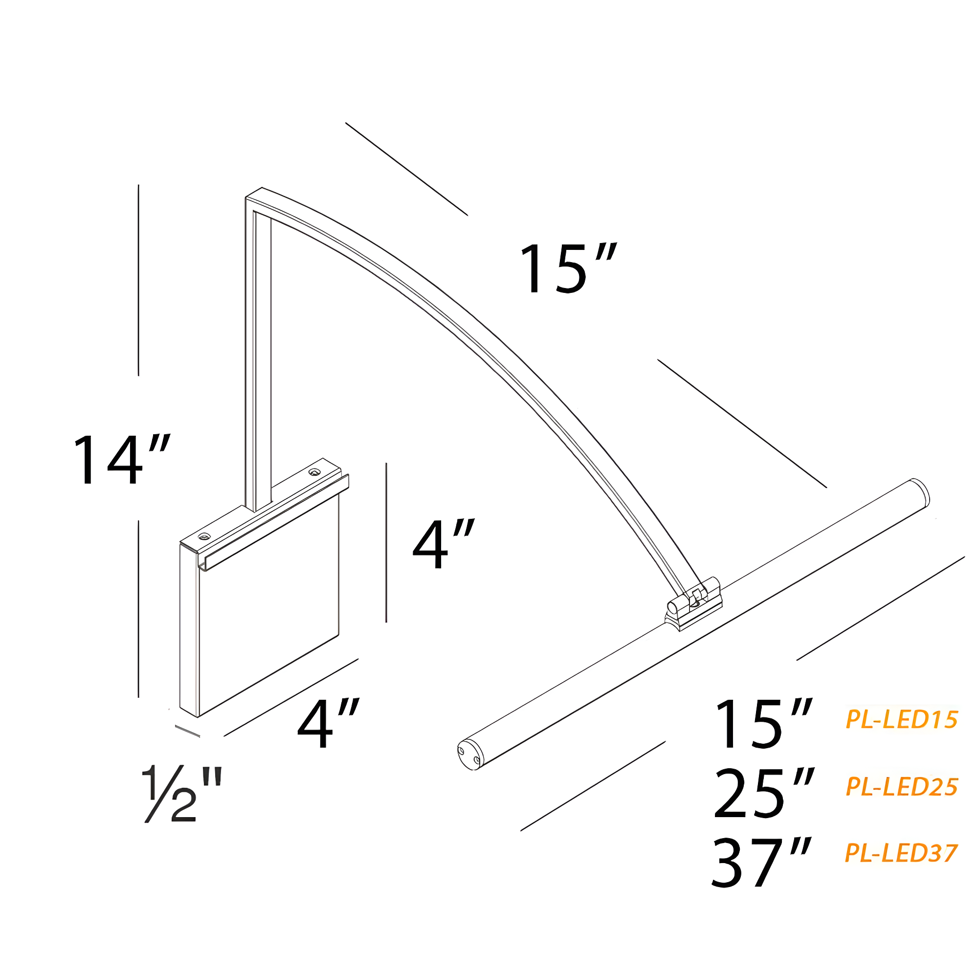 Black Adjustable LED Wall Mounted Picture Light
