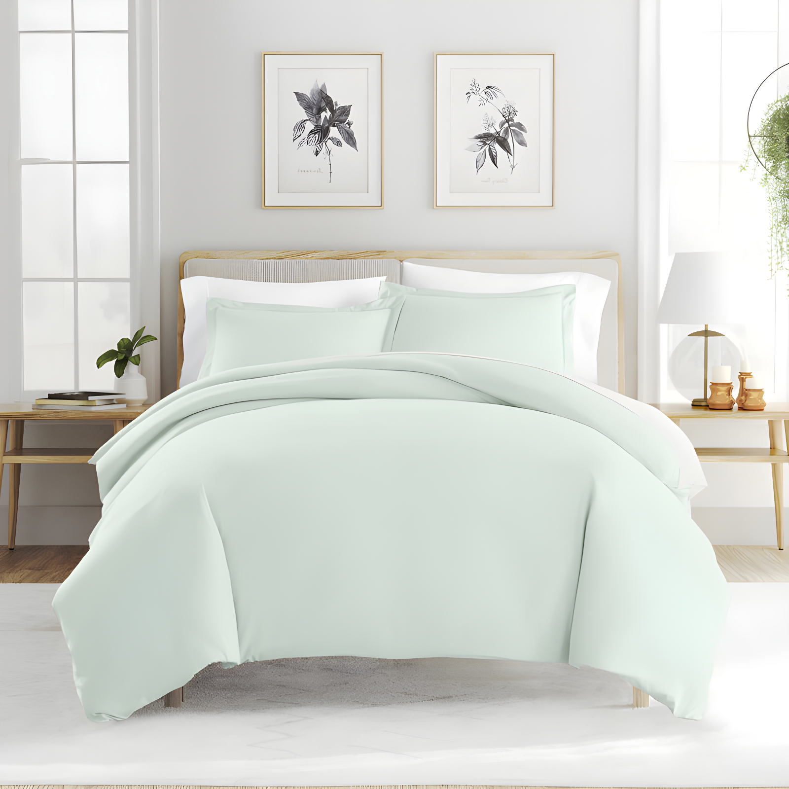 Duvet Cover Set Super Soft Microfiber Bedding in Solid Colors