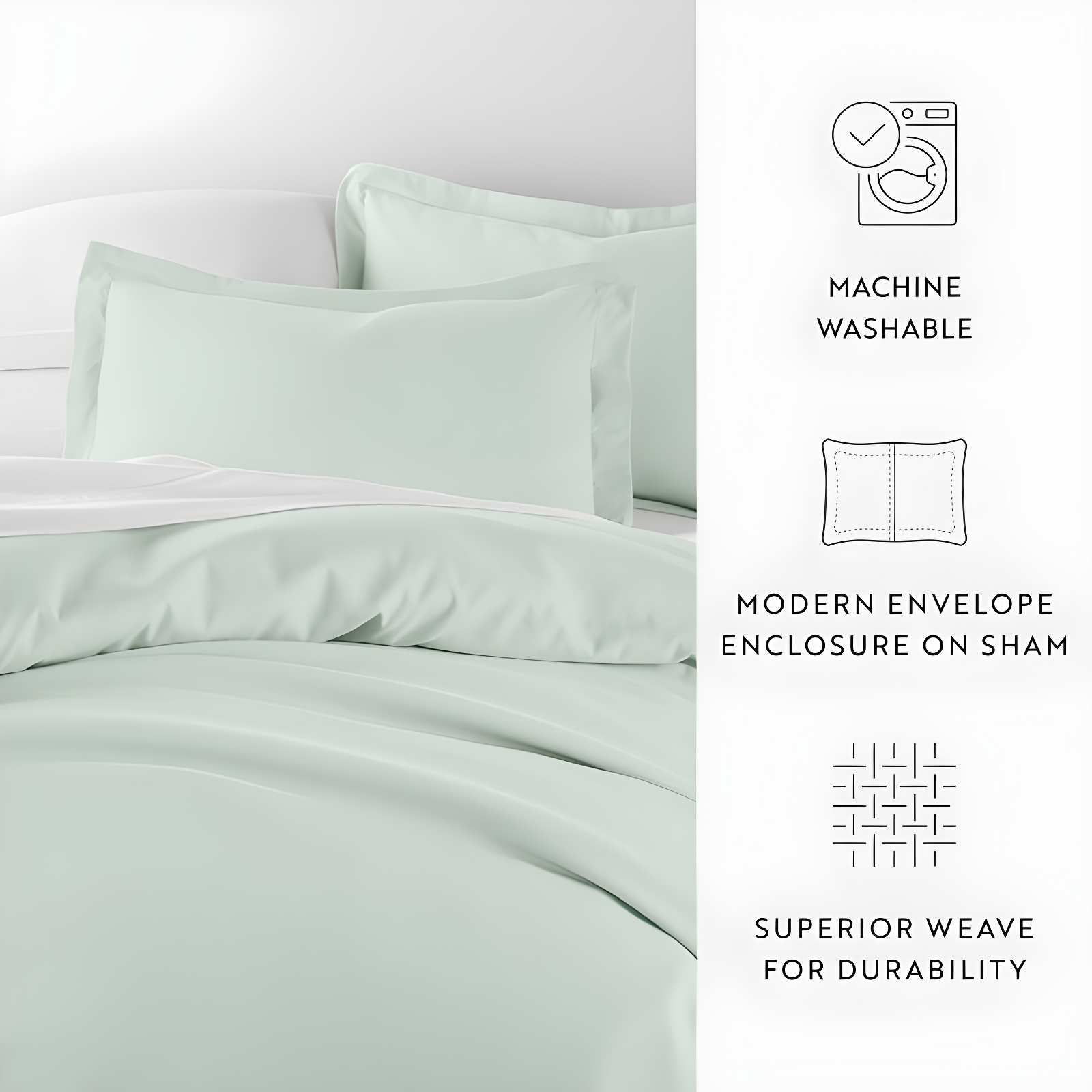 Duvet Cover Set Super Soft Microfiber Bedding in Solid Colors