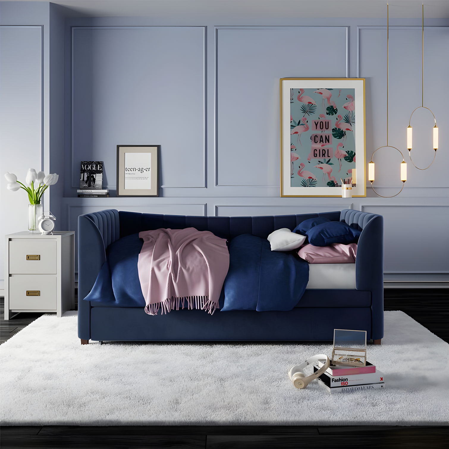 Valentina Twin Upholstered Daybed with Trundle