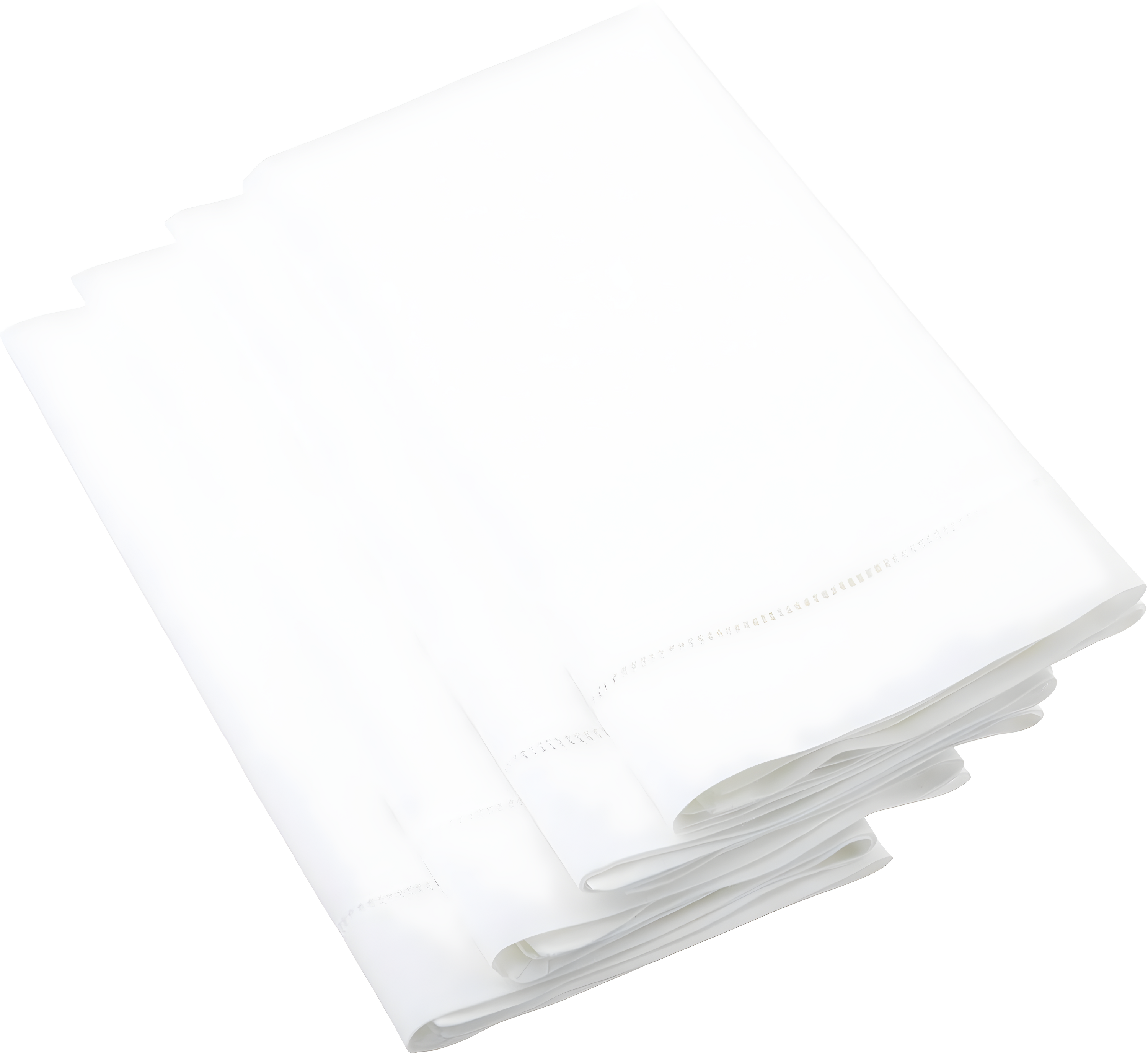 SARO 6100C.W20S 20 in. 24 by 7 Everyday Square Hemstitched Dinner Napkin - White  Set of 4