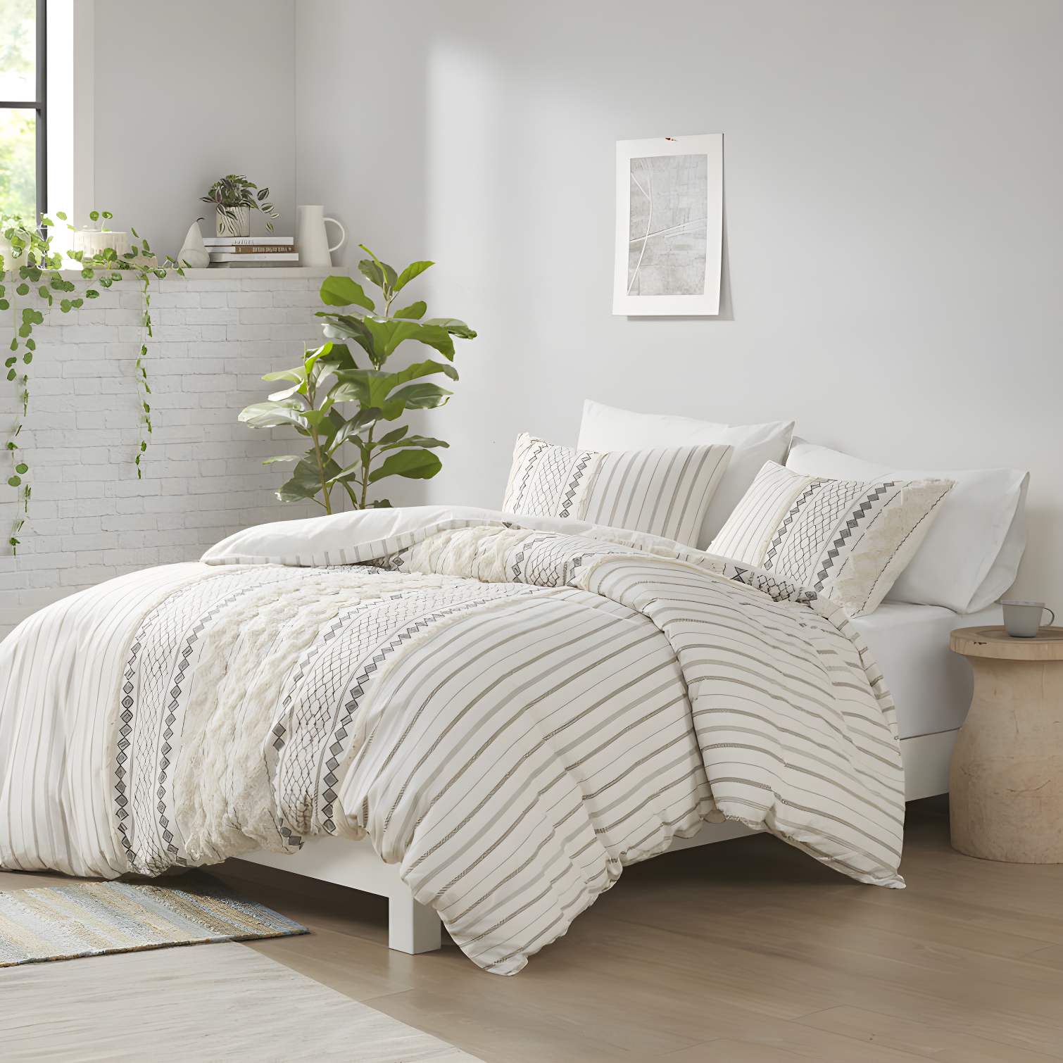 INK+IVY Imani Cotton Printed Duvet Cover Set