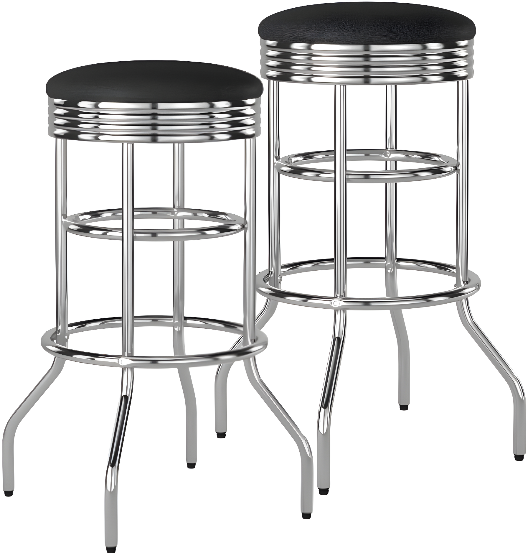 TRINITY 30" Swivel Stool Assembled 2-Pack - Chrome