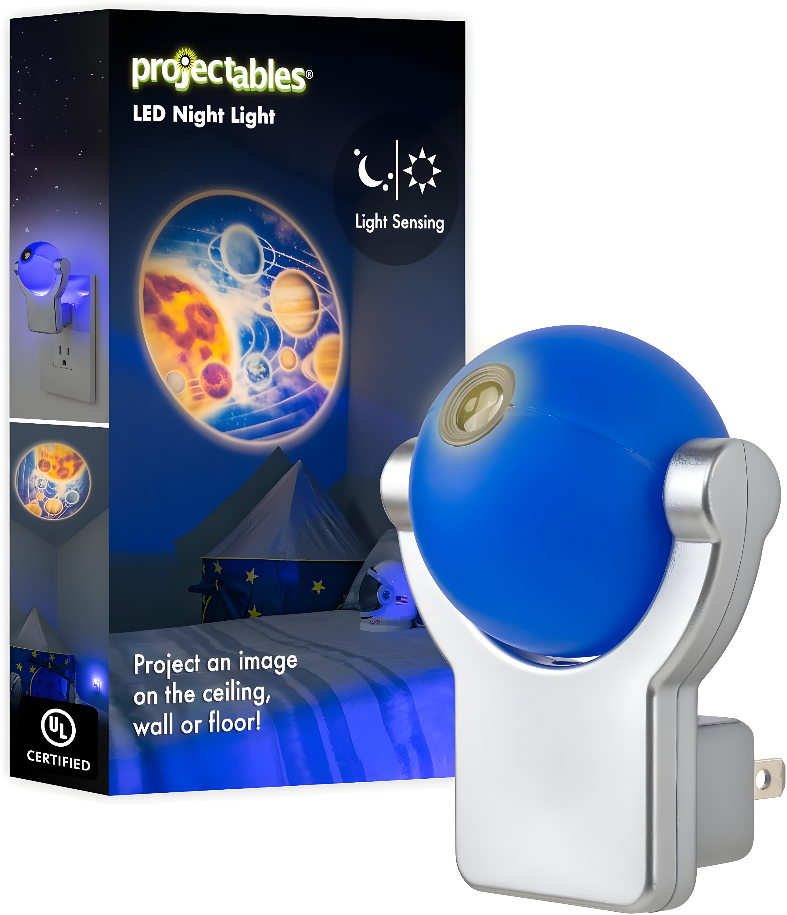 Projectables Solar System LED Plug-in Night Light, 3.5in, 2.8in – 11282
