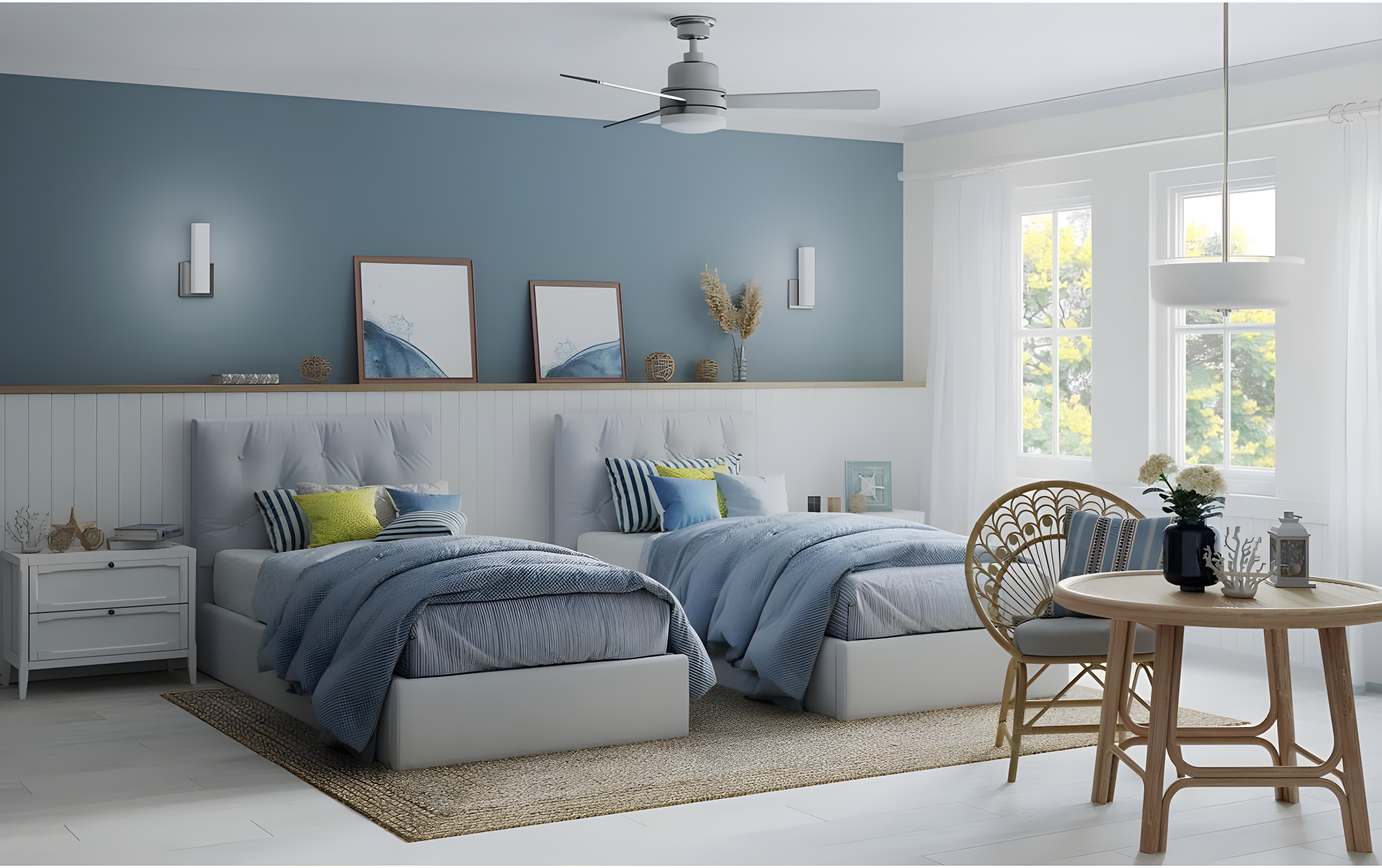 Brushed Nickel 52" LED Ceiling Fan with Reversible Blades