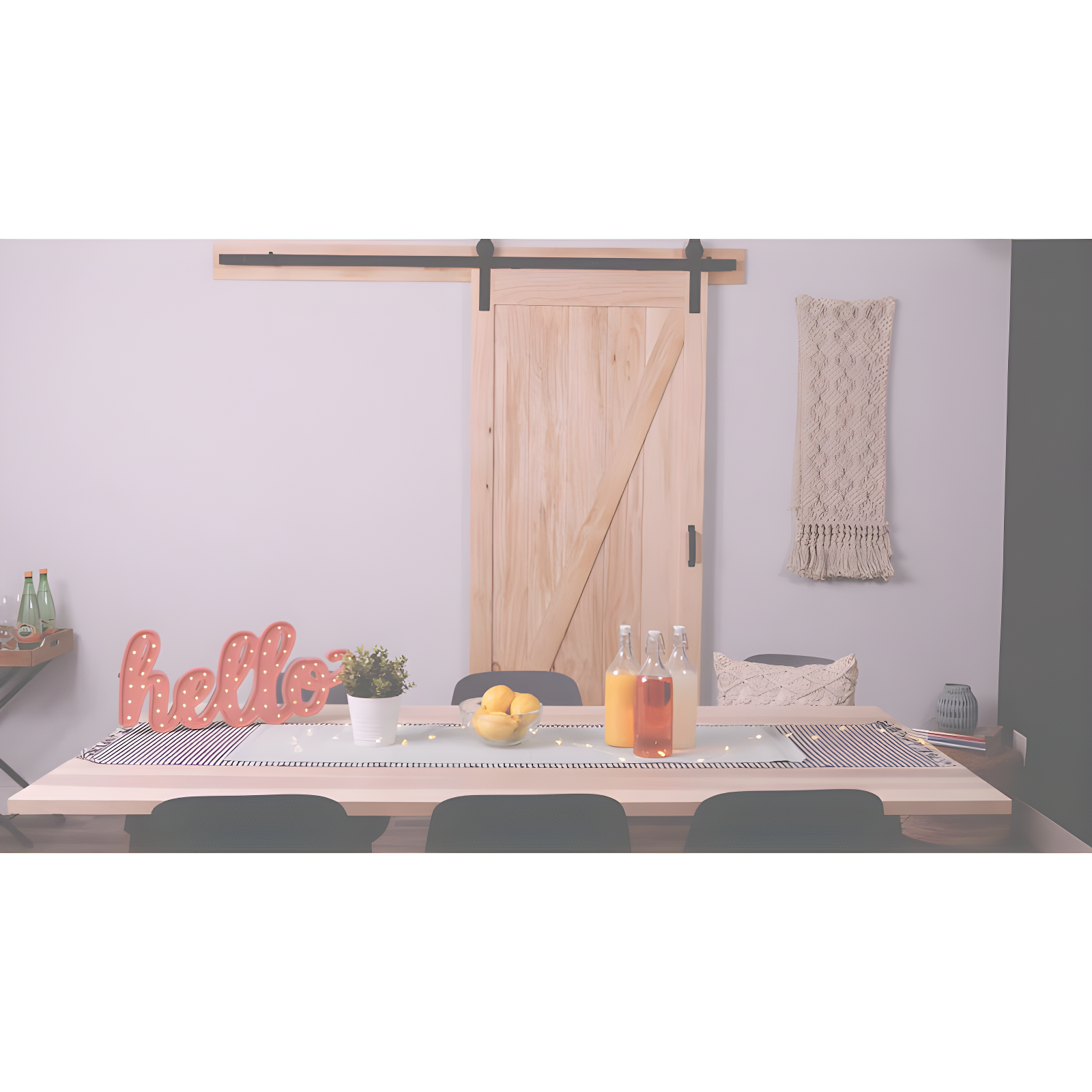 Spectrum Straight Strap Standard Single Barn Door Hardware Kit