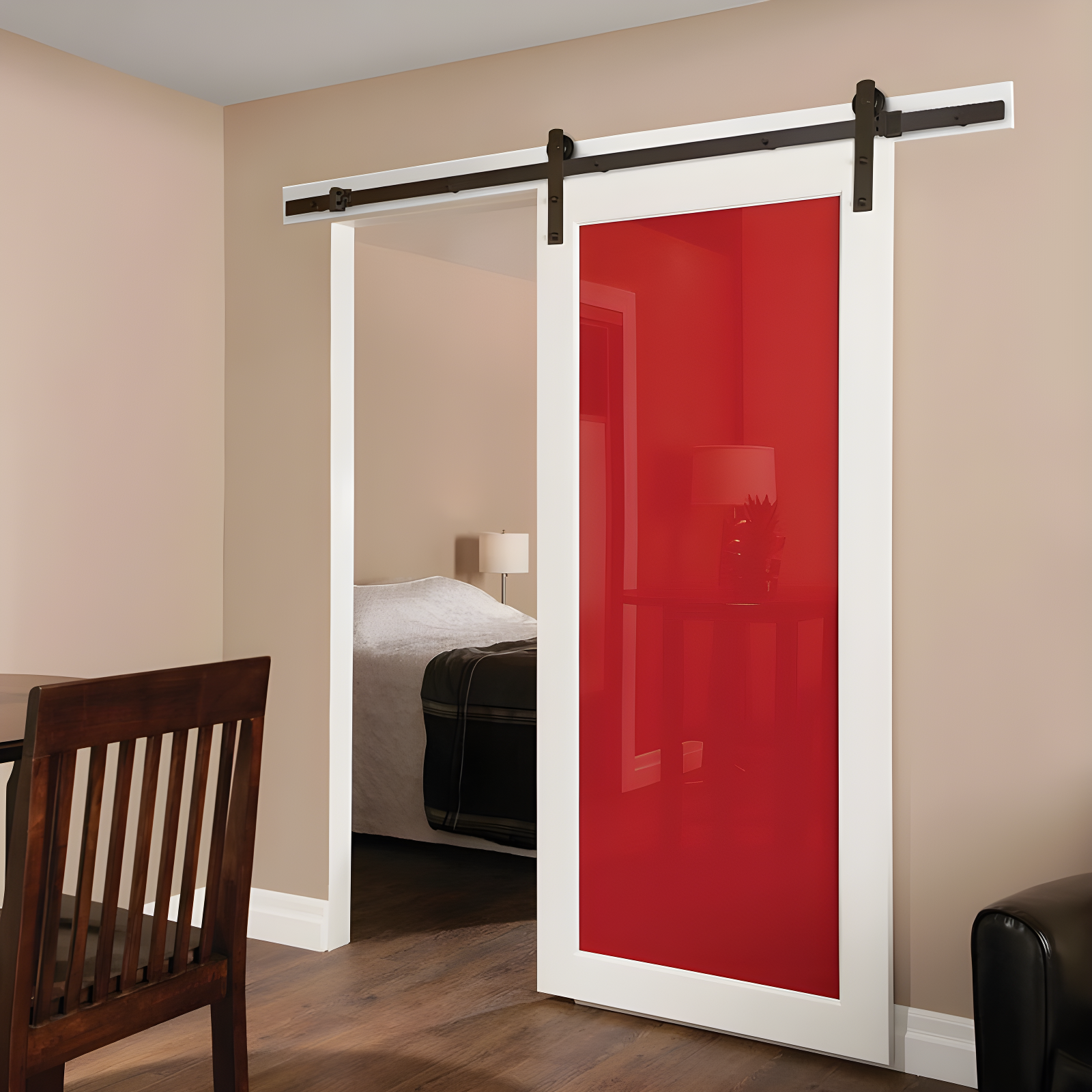 Spectrum Straight Strap Standard Single Barn Door Hardware Kit