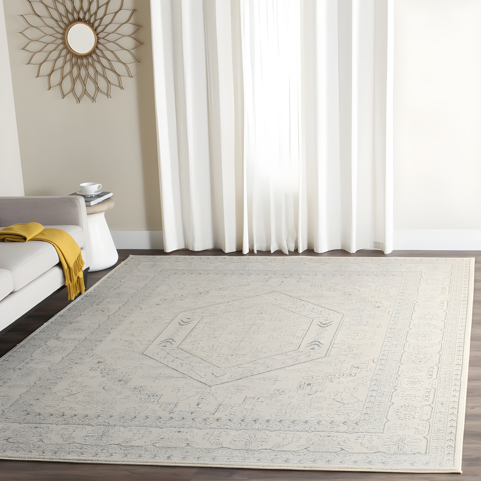 Adirondack ADR108 Power Loomed Area Rug - Ivory/Slate - 10'x14' - Safavieh.