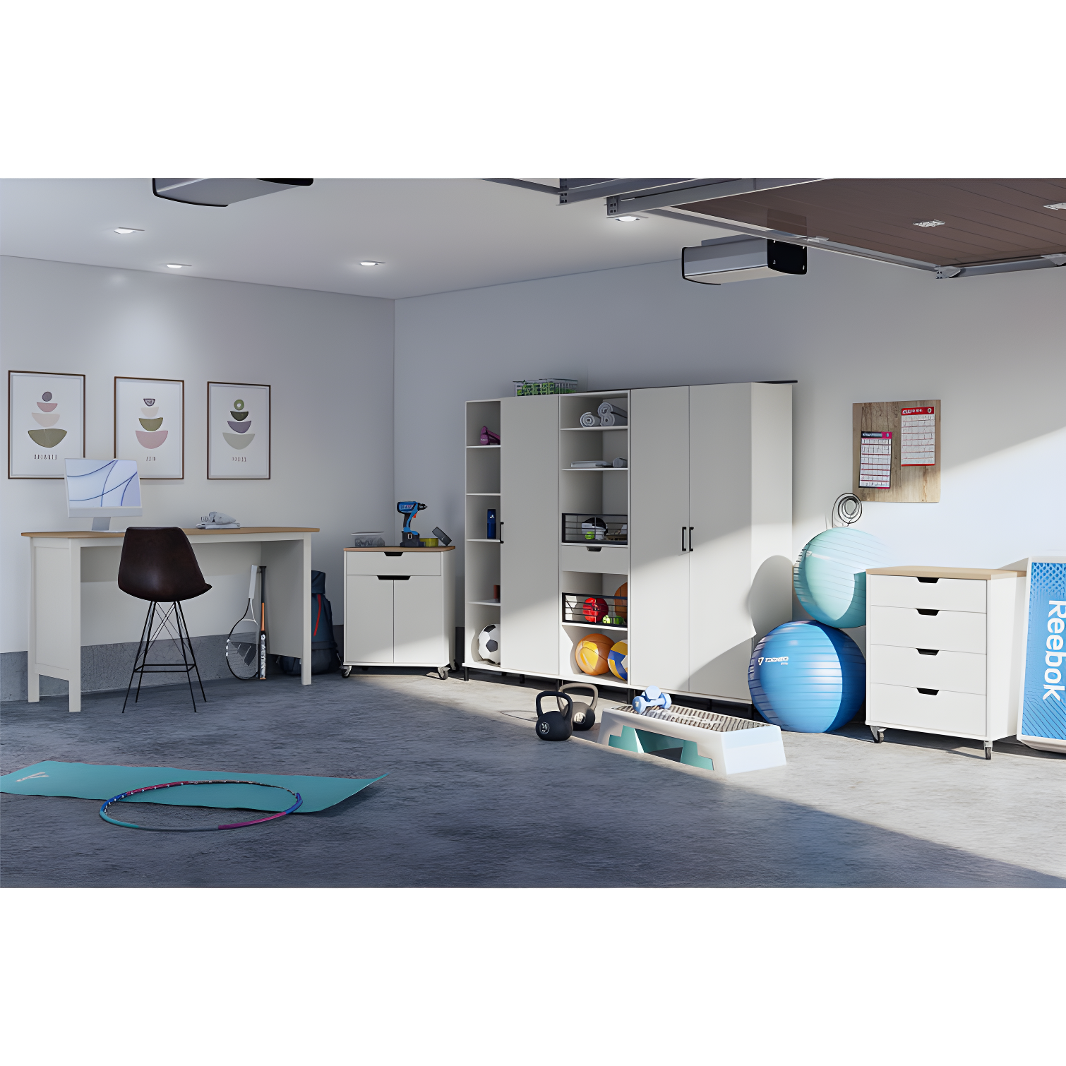 Versa 36" Wide 2 Door Storage Cabinet, White