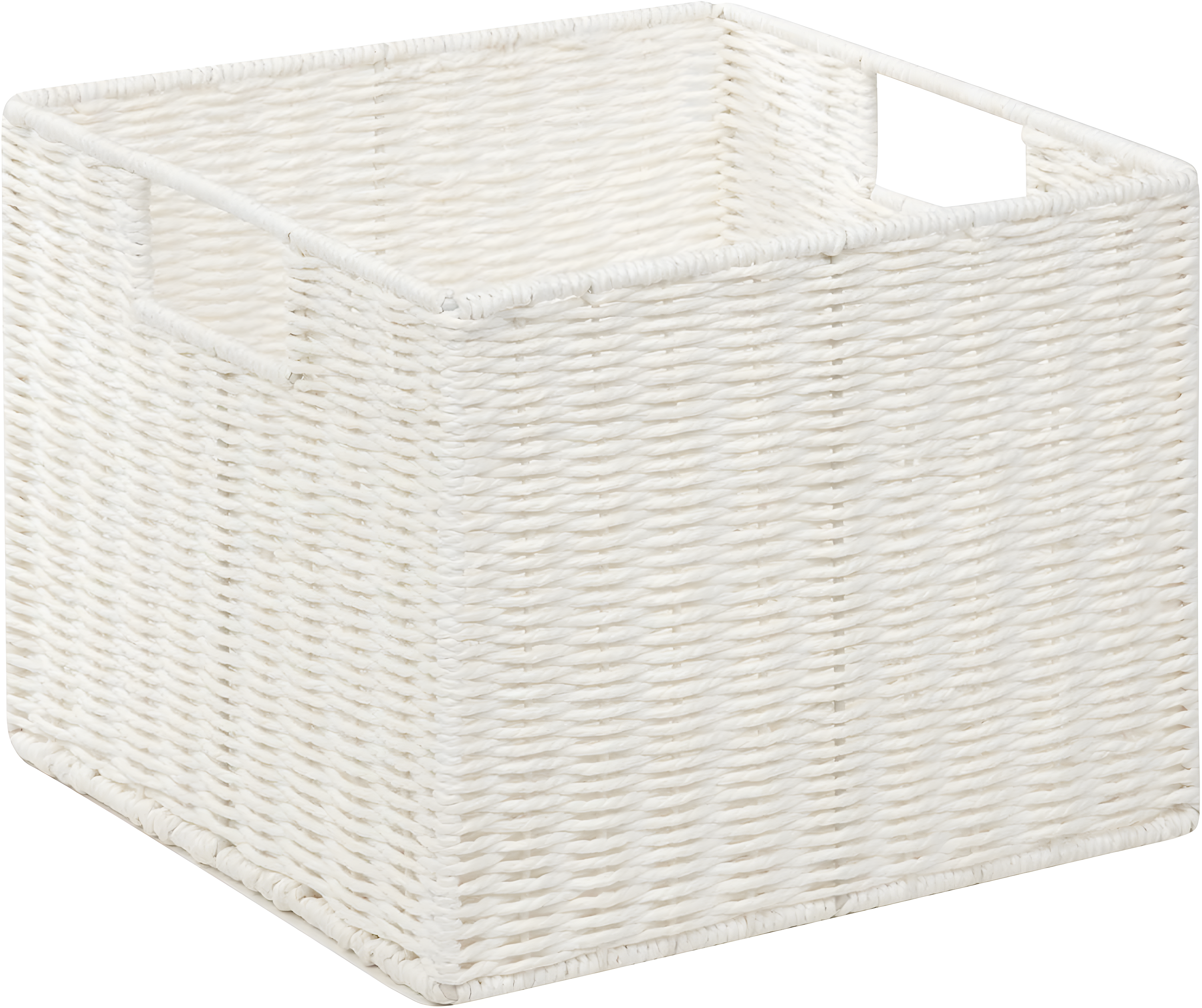 Honey-Can-Do Paper Rope Storage Basket with Cut-out Handles, White
