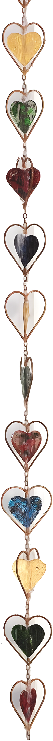 Ancient Graffiti Multicolor Heart Rain Chain, 4" x 96" x 4"