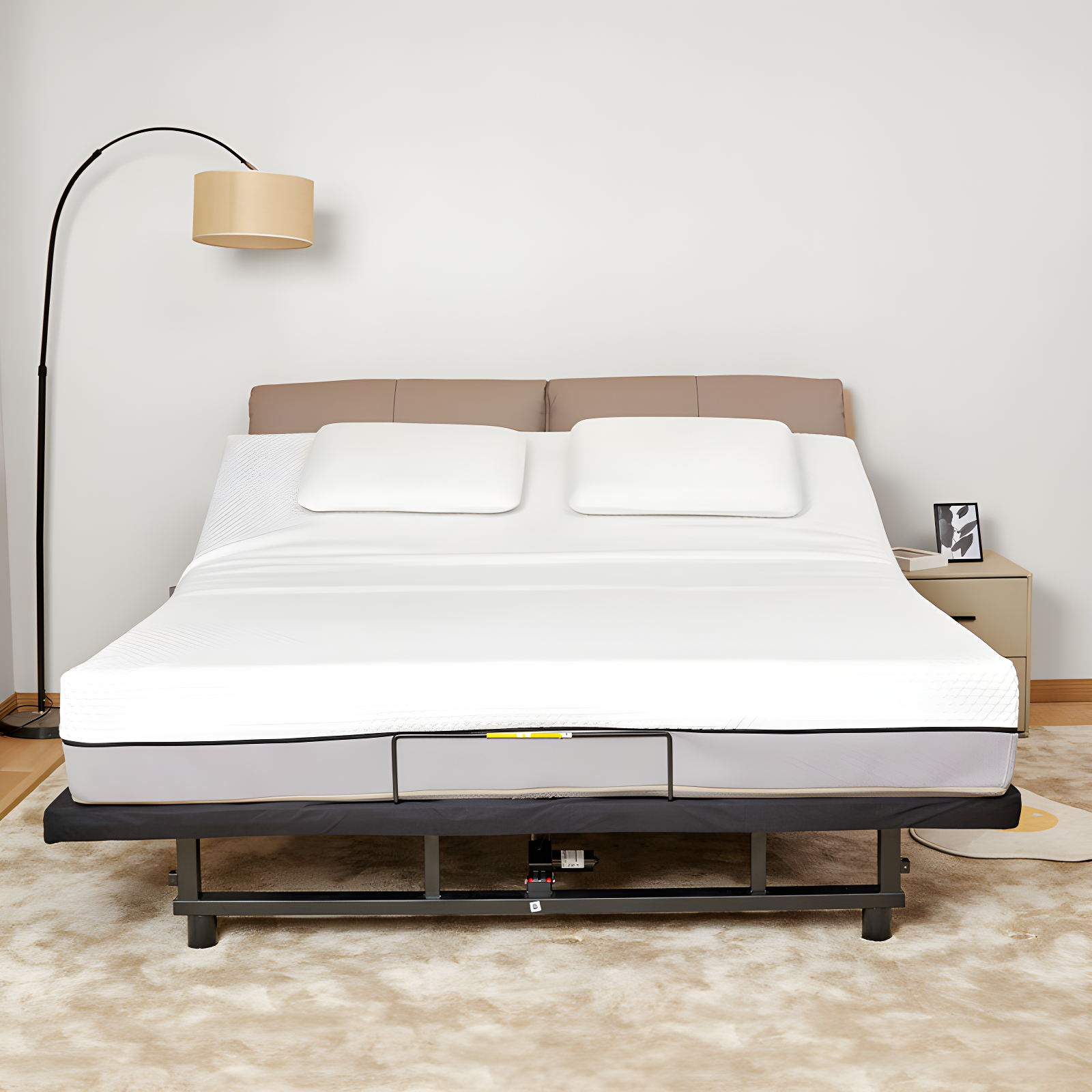 Adjustable Bed Base Frame Queen Bed Frame With Head And Foot Incline Wireless Remote Zero Gravity Quiet Motor