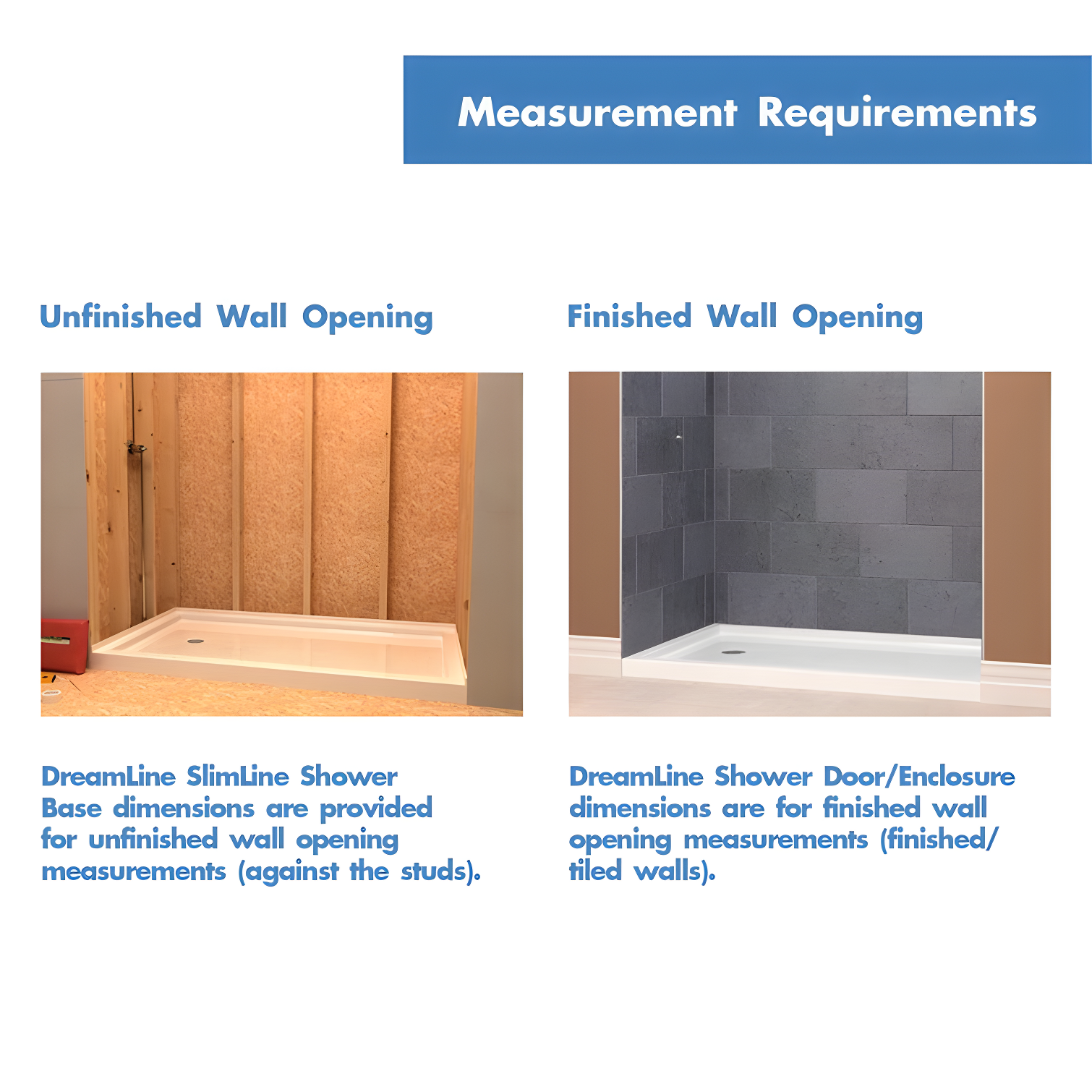 SlimLine 60" x 30" Single Threshold Shower Base