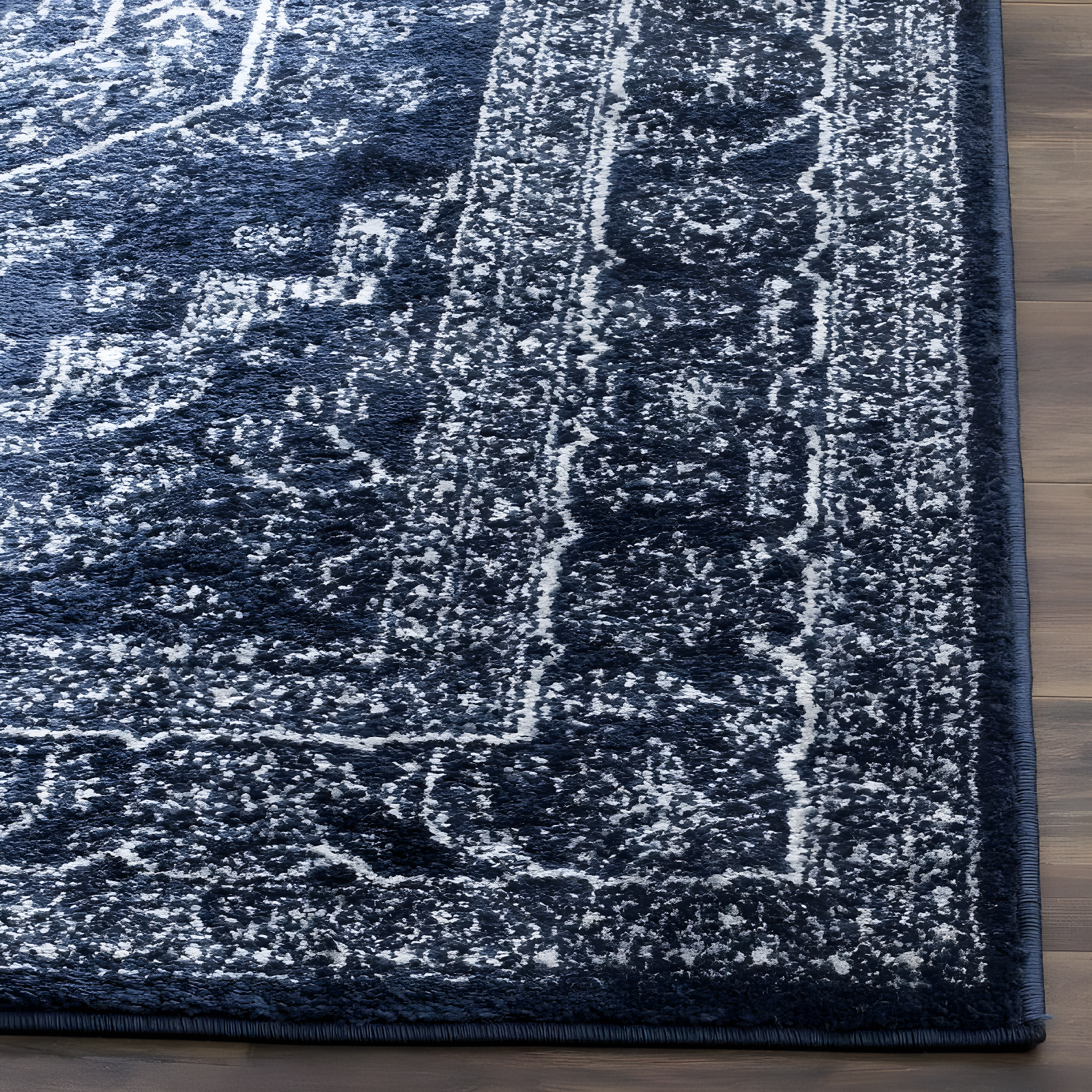 Adirondack ADR108 Power Loomed Area Rug - Navy/Ivory - 6'x6' - Safavieh.