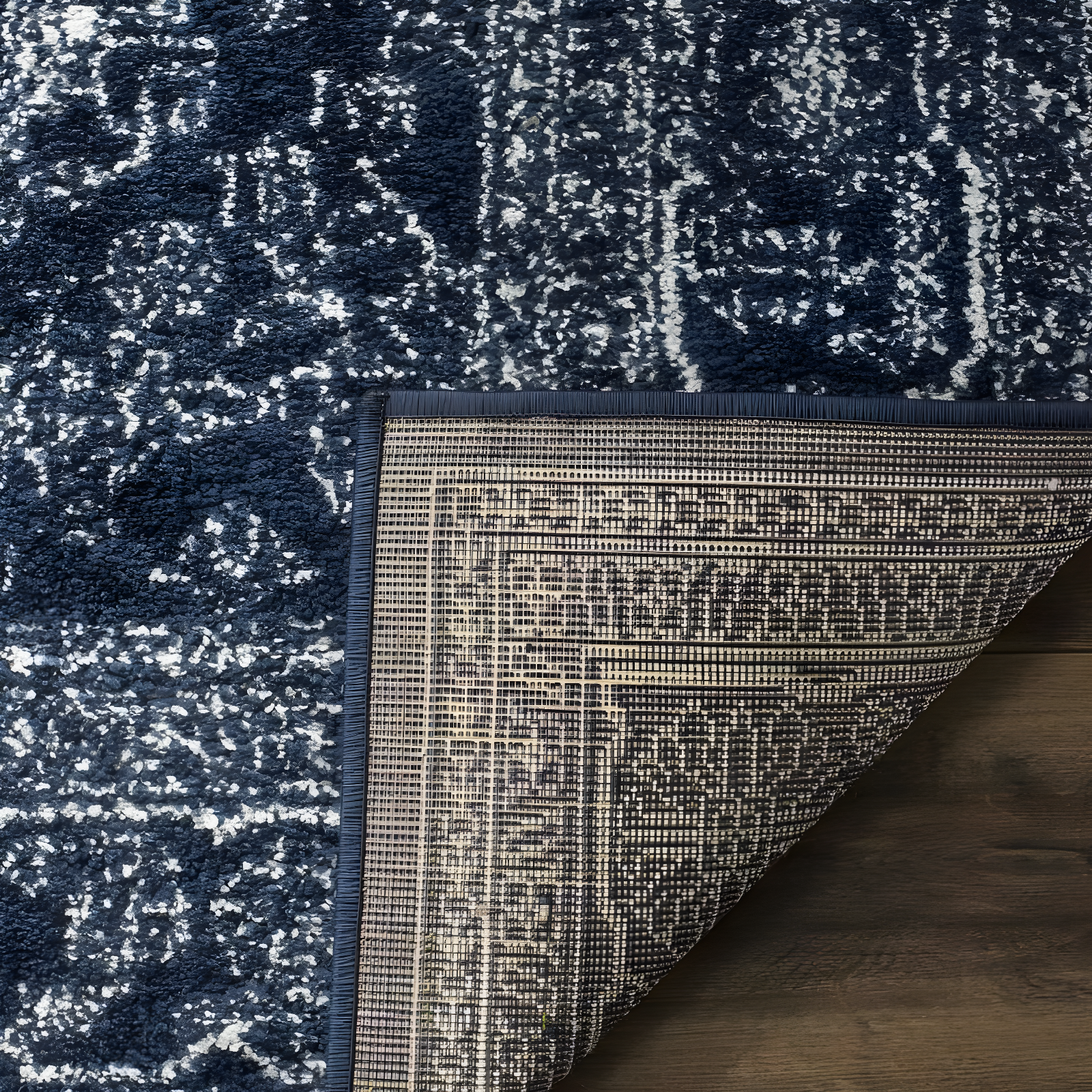 Adirondack ADR108 Power Loomed Area Rug - Navy/Ivory - 6'x6' - Safavieh.