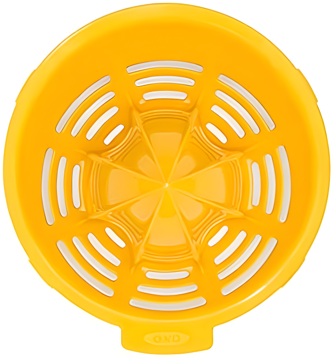 Yellow and Clear Plastic Citrus Juicer with Measurement Markings