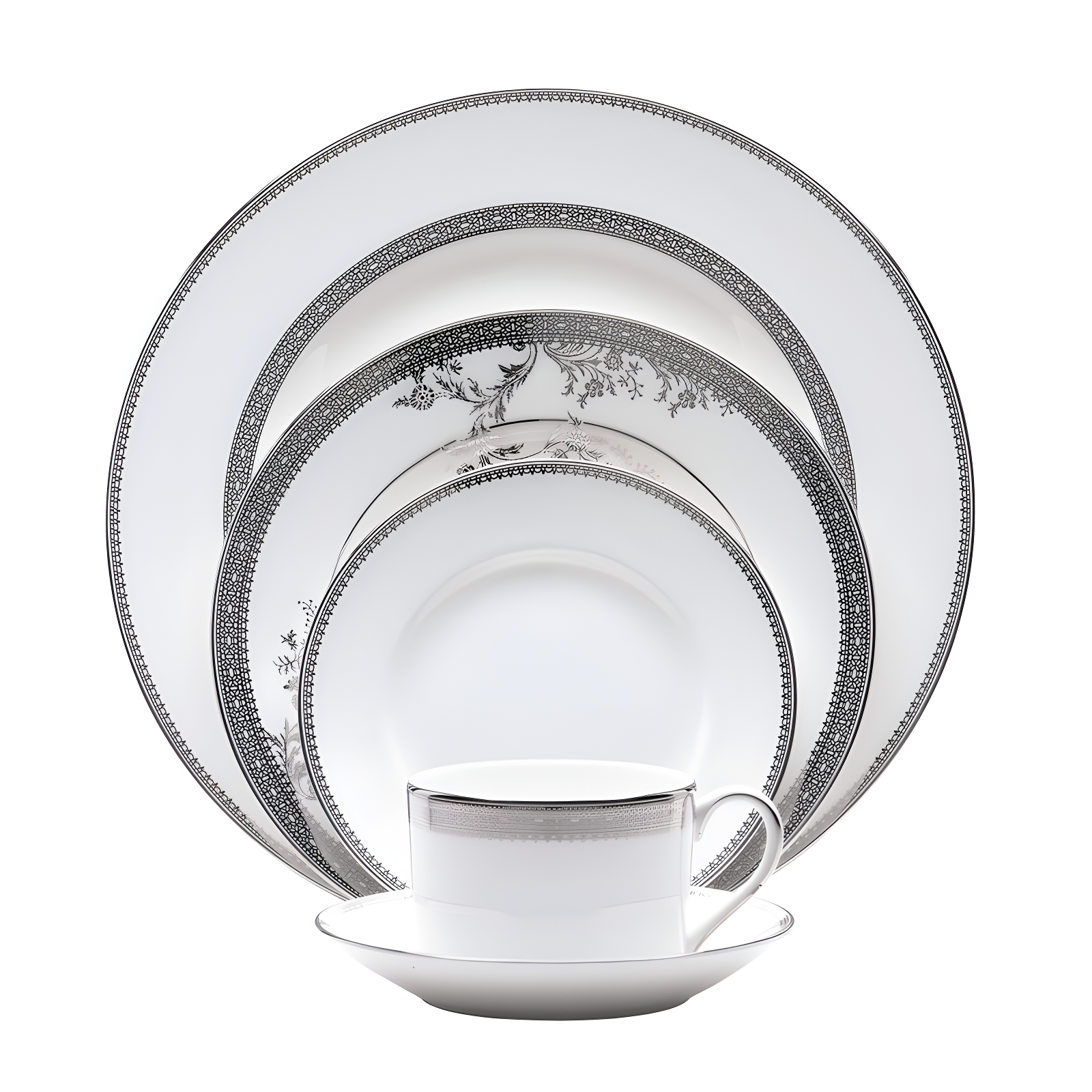 Vera Wang Lace Gold 5 Piece Bone China Place Setting, Service for 1