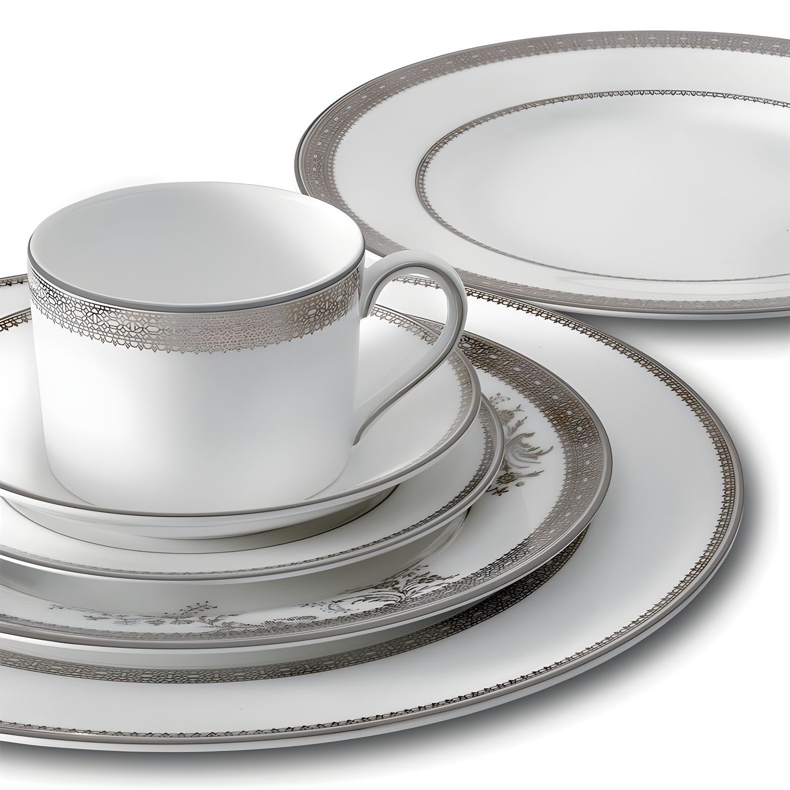 Vera Wang Lace Gold 5 Piece Bone China Place Setting, Service for 1