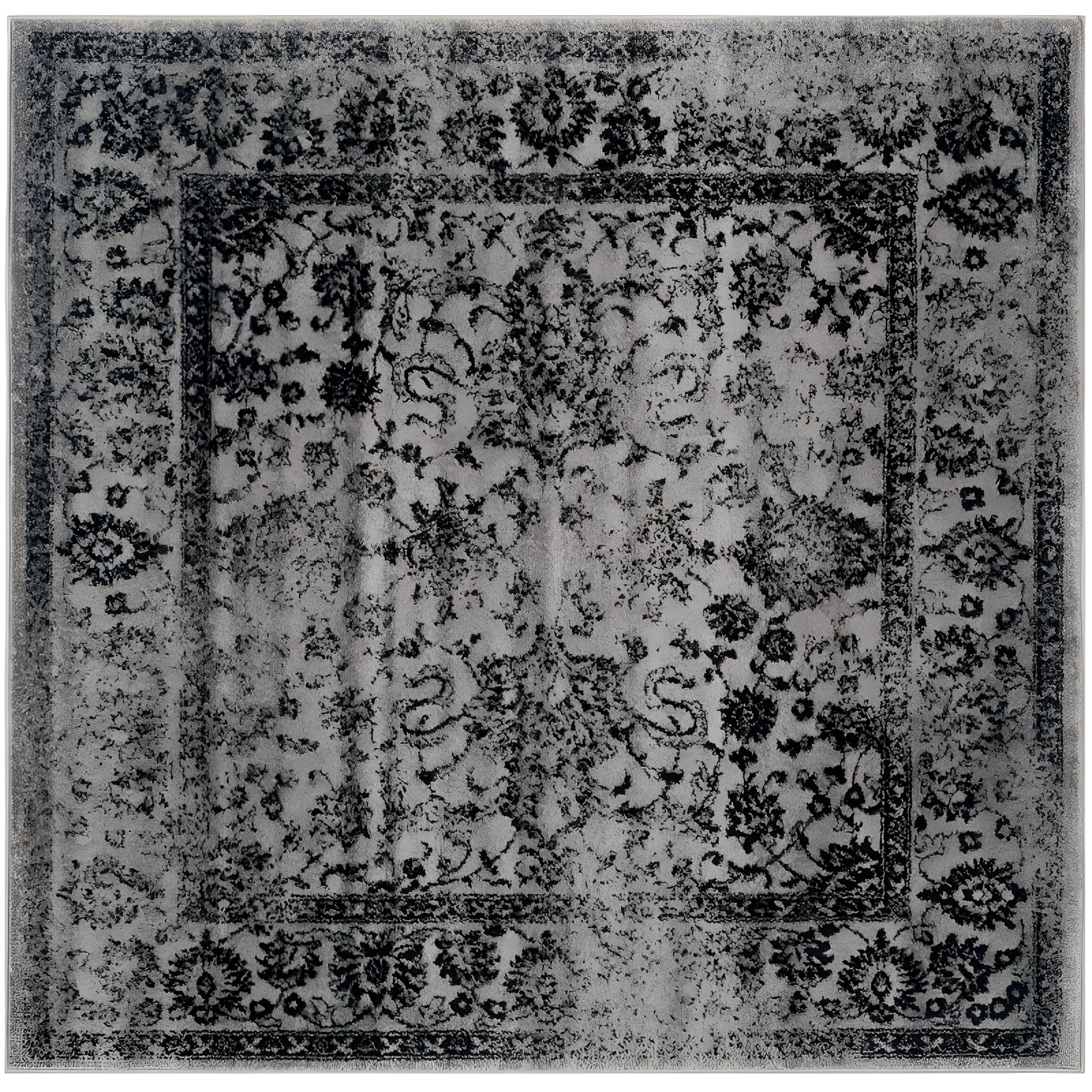 Adirondack ADR109 Machine Made Indoor Area Rug - Grey/Black - 8'x8' - Safavieh