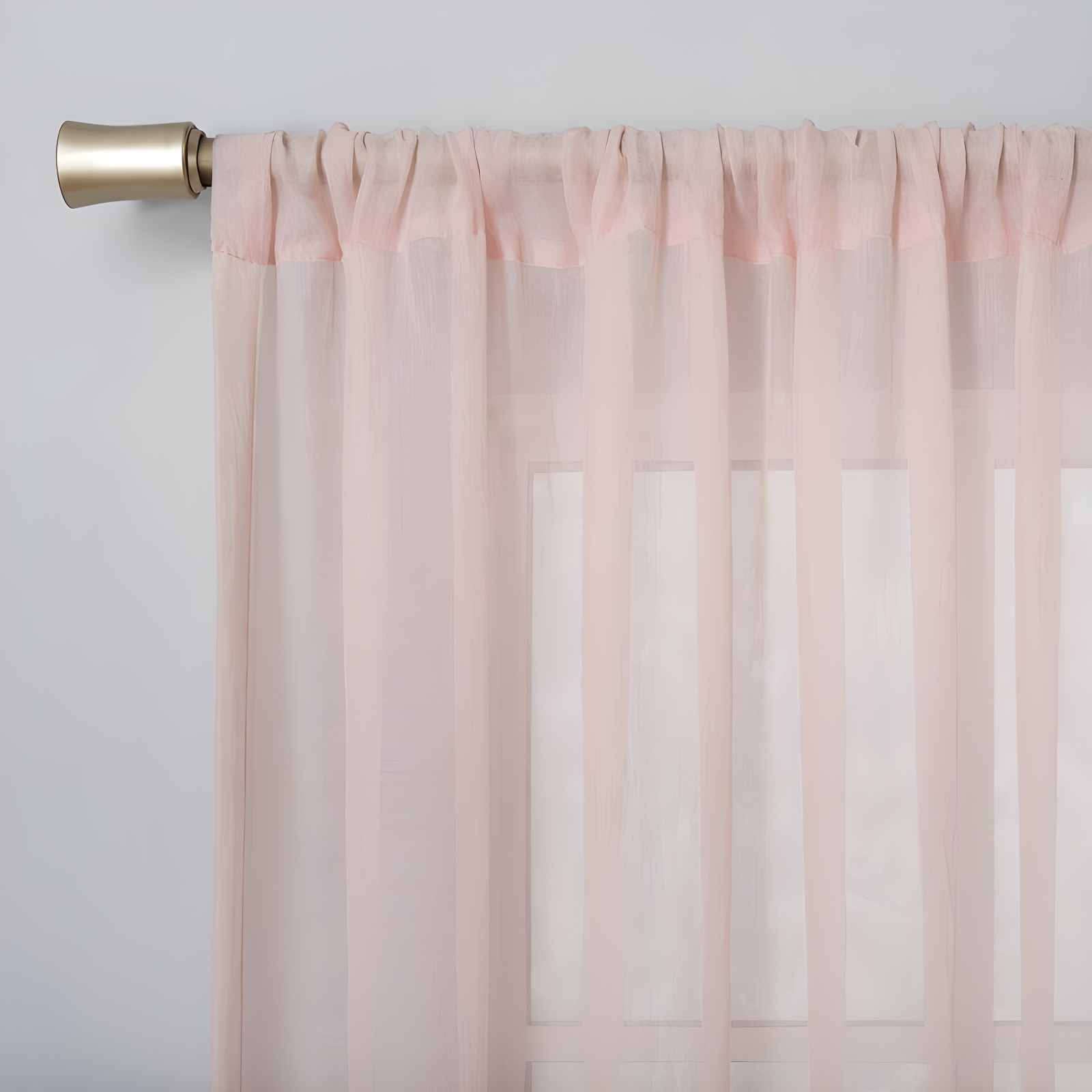 50"x63" No. 918 Sheer Avril Crushed Texture Rod Pocket Curtain Panel Blush: Modern Sheer Curtain Panel, Polyester