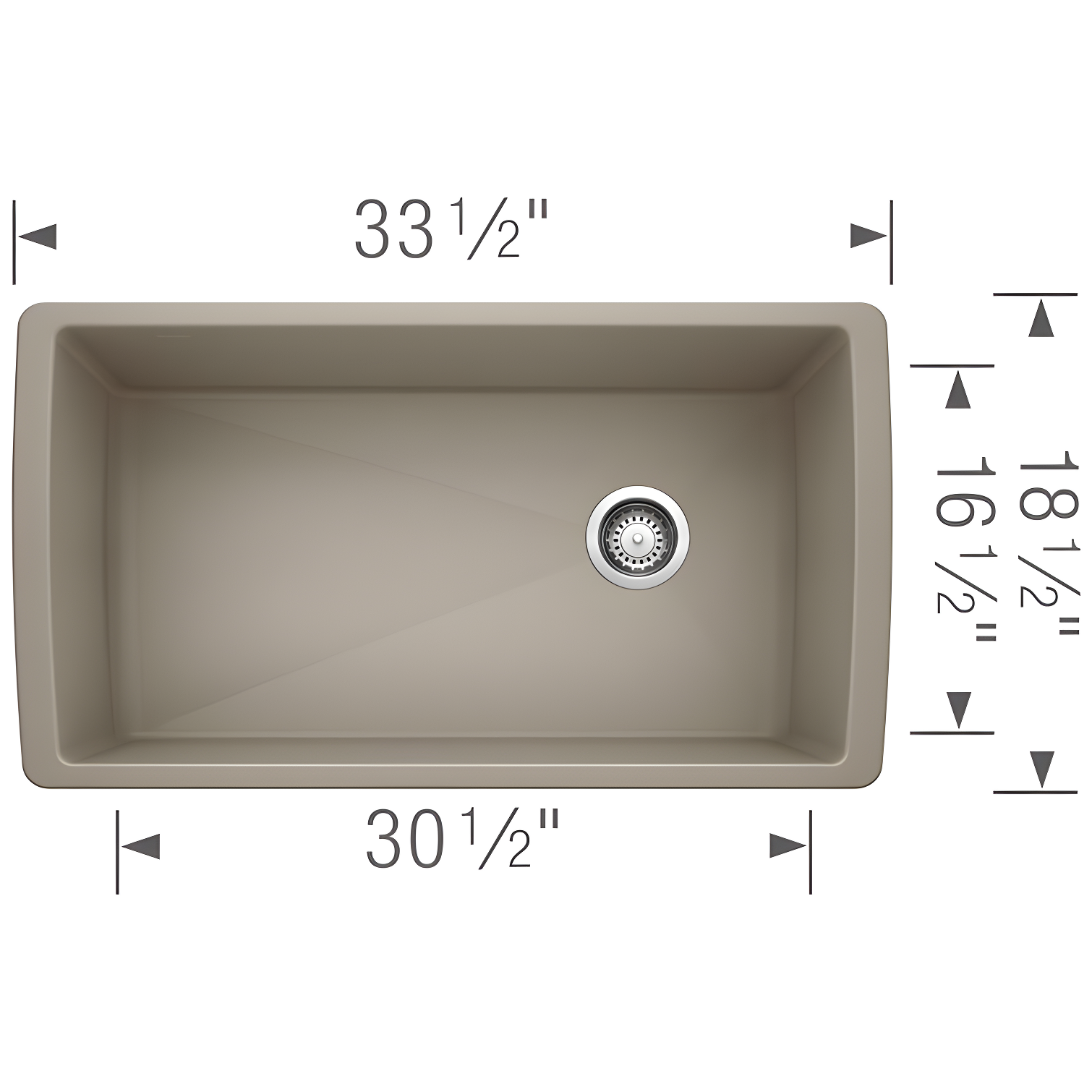 Diamond SILGRANIT 33" Super Single Undermount Kitchen Sink