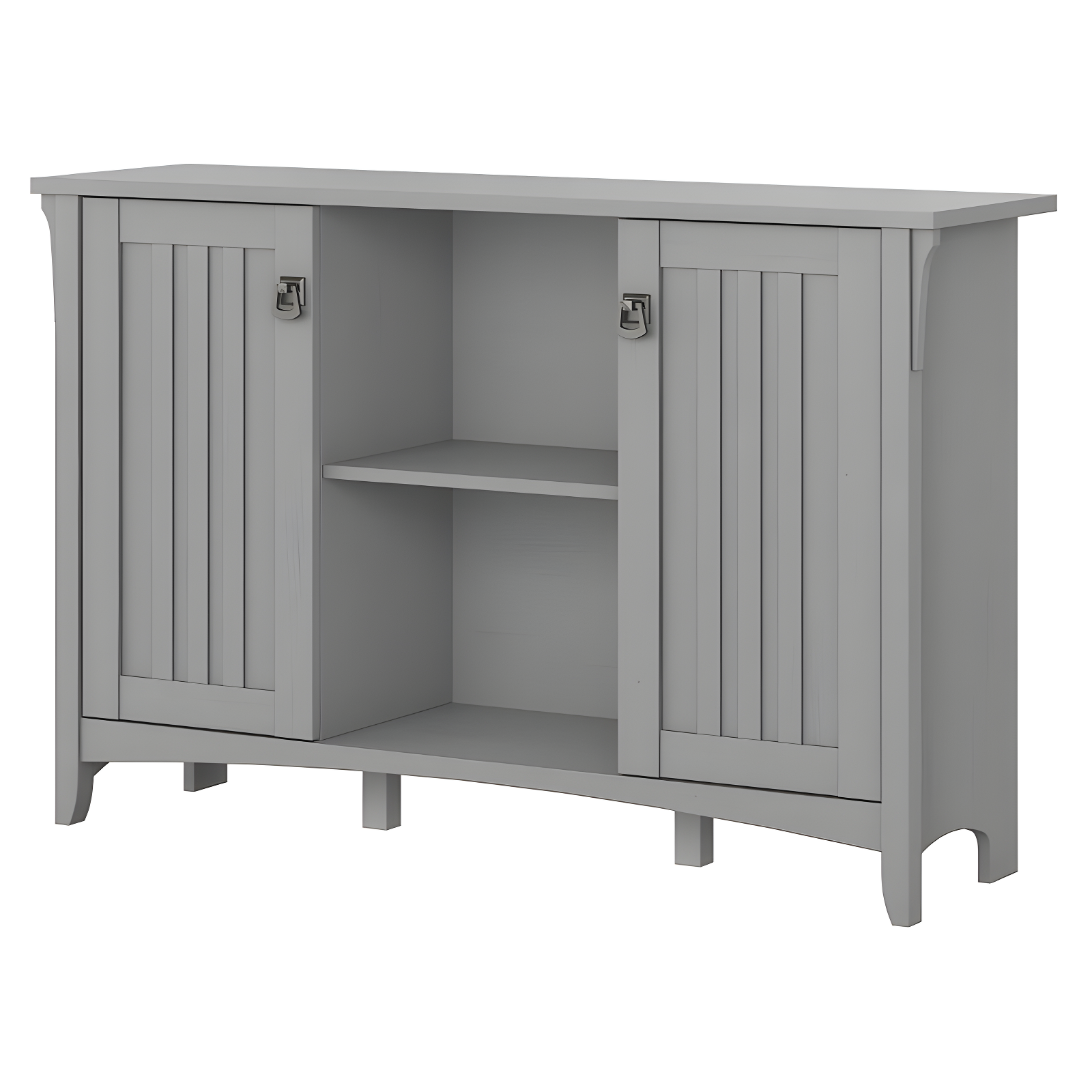 Salinas Accent Storage Cabinet with Doors Gray - Bush Furniture: Mission Style, Tumbled Pewter Hardware