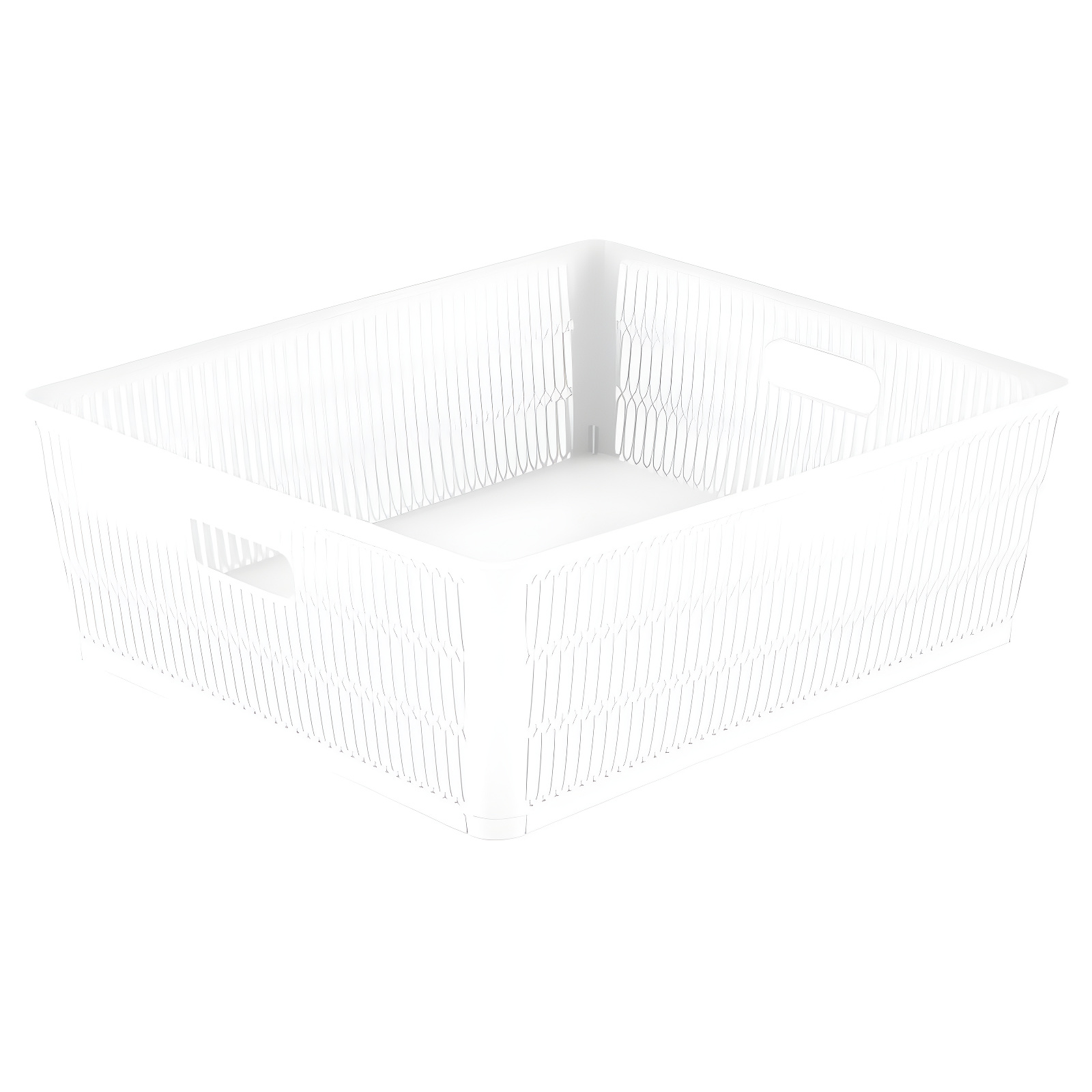 Simplify 2pk Large Slide and Stack Storage Shallow Totes White: Polypropylene Sliding Bins, Decorative Storage, 975 Volume