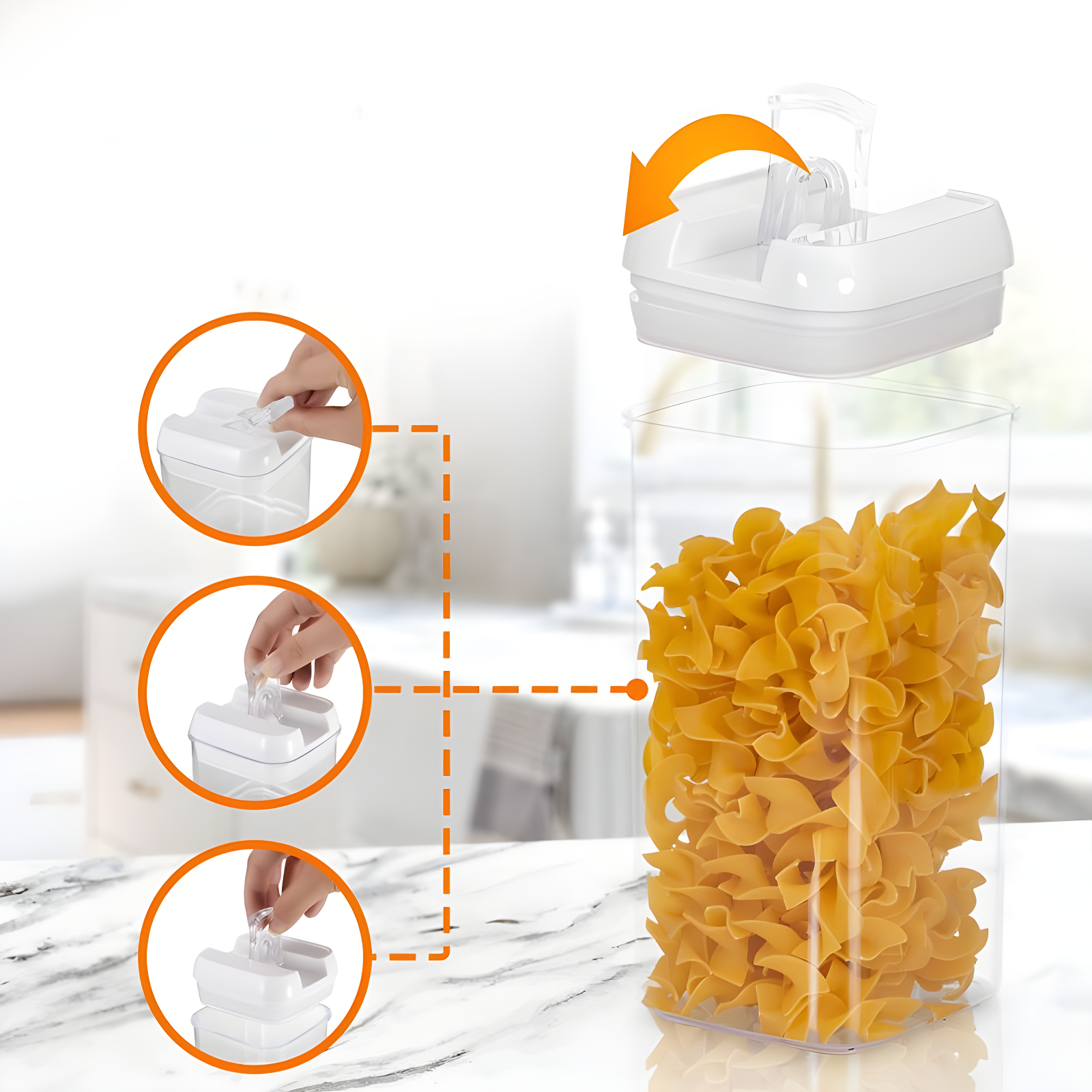 Cheer Collection Airtight Food Storage Containers, Set of 7 (White)