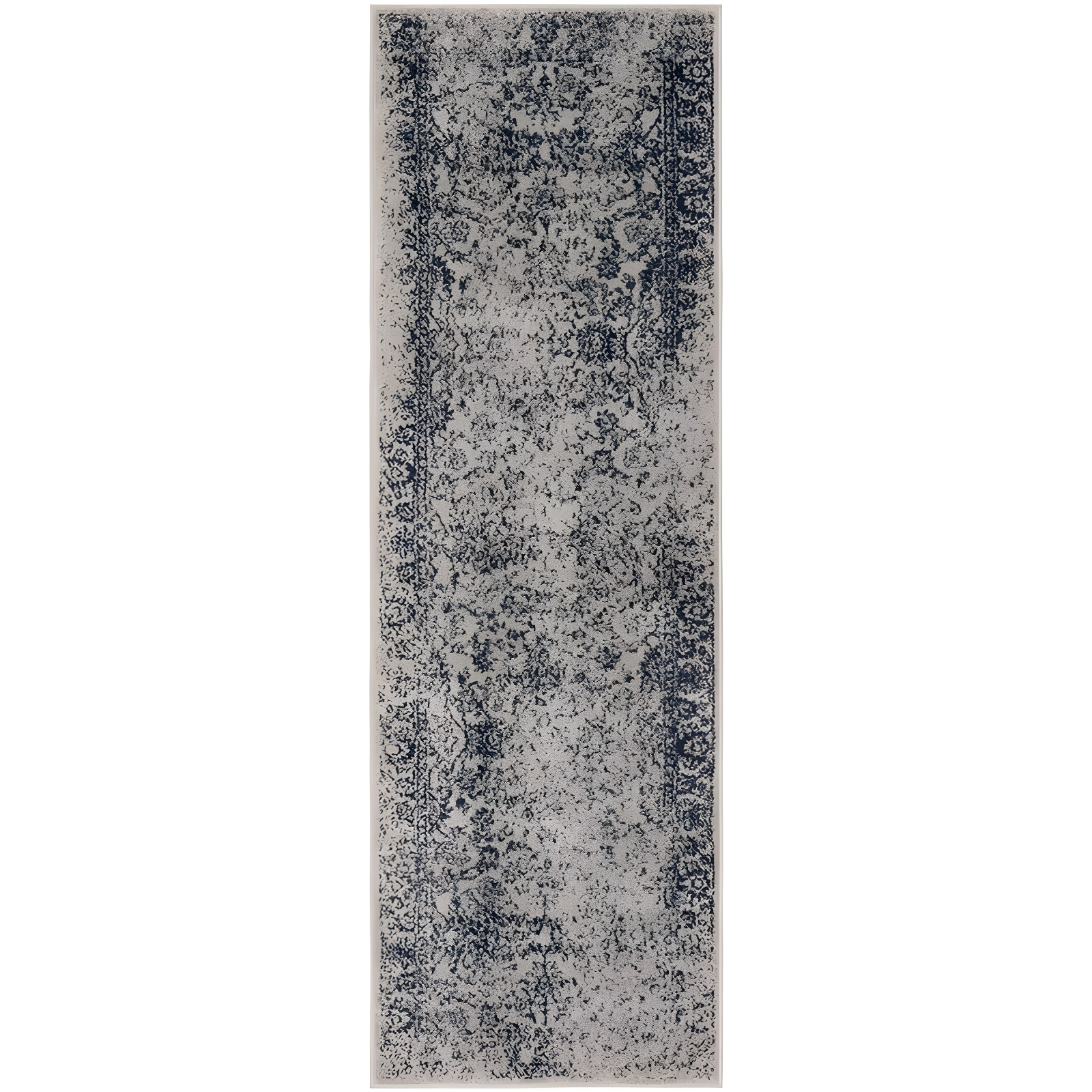 Adirondack ADR109 Machine Made Indoor Runner - Grey/Navy - 2'-6"x6' - Safavieh