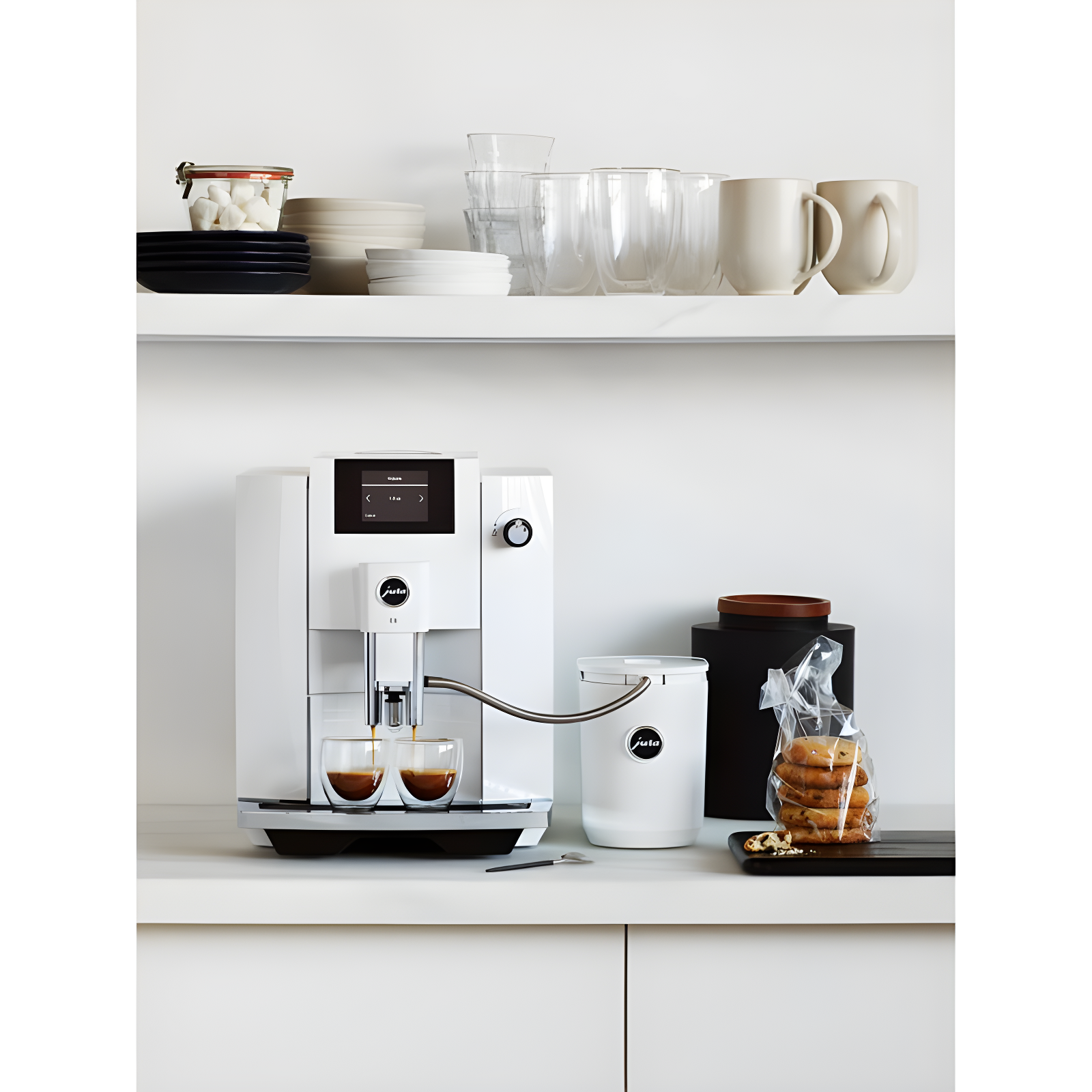 JURA ® E6 Piano White Espresso Machine