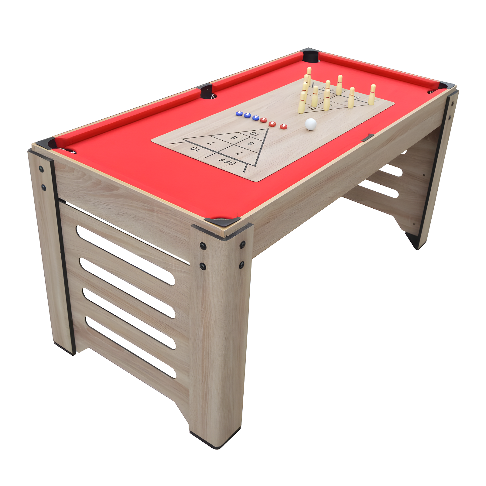Hathaway Games Madison Multi Game Table with Foosball, Glide Hockey, Table Tennis, Billiards, Shuffleboard and Bowling