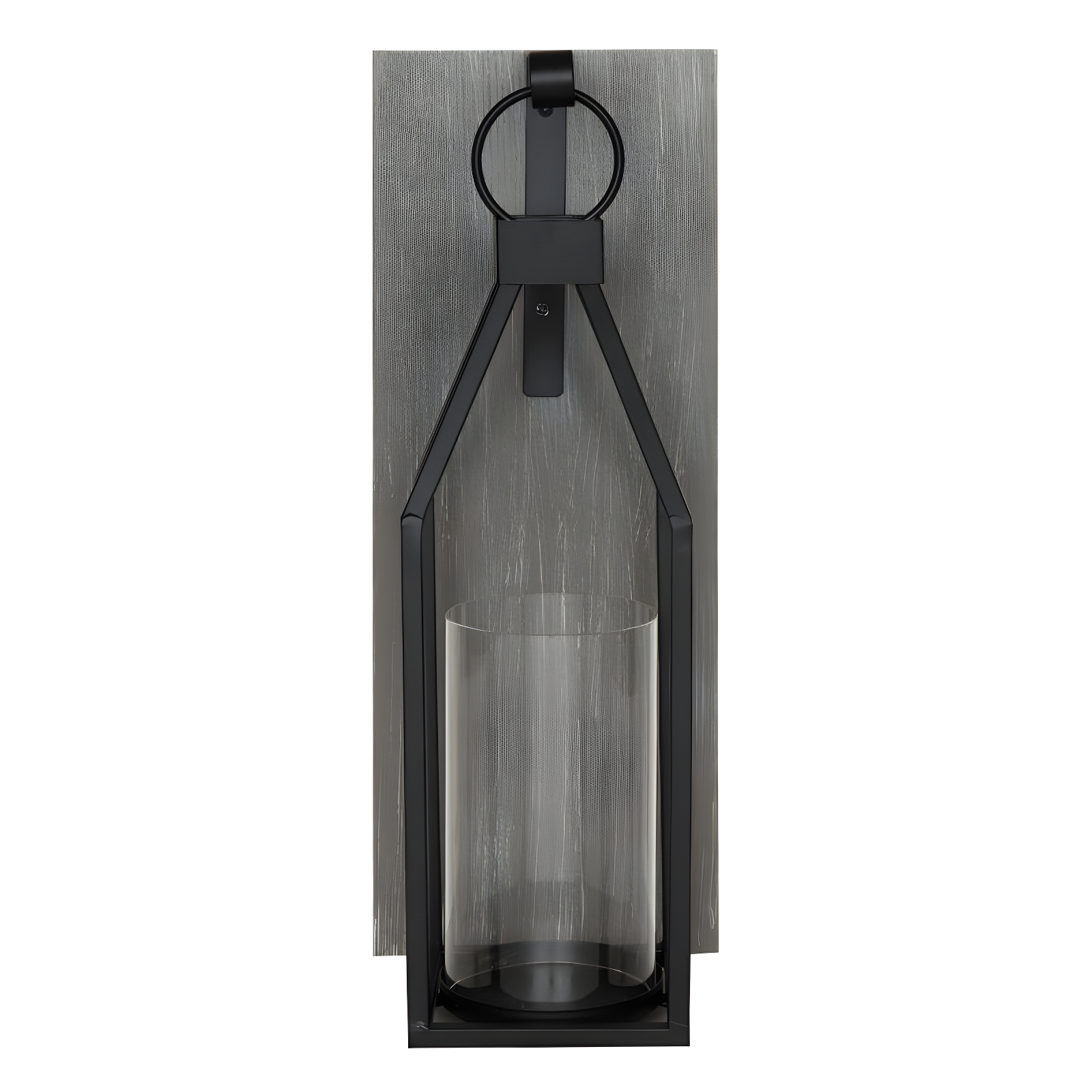 Kate and Laurel Oakly Rectangle Wood Wall Sconce, 7x18, Gray